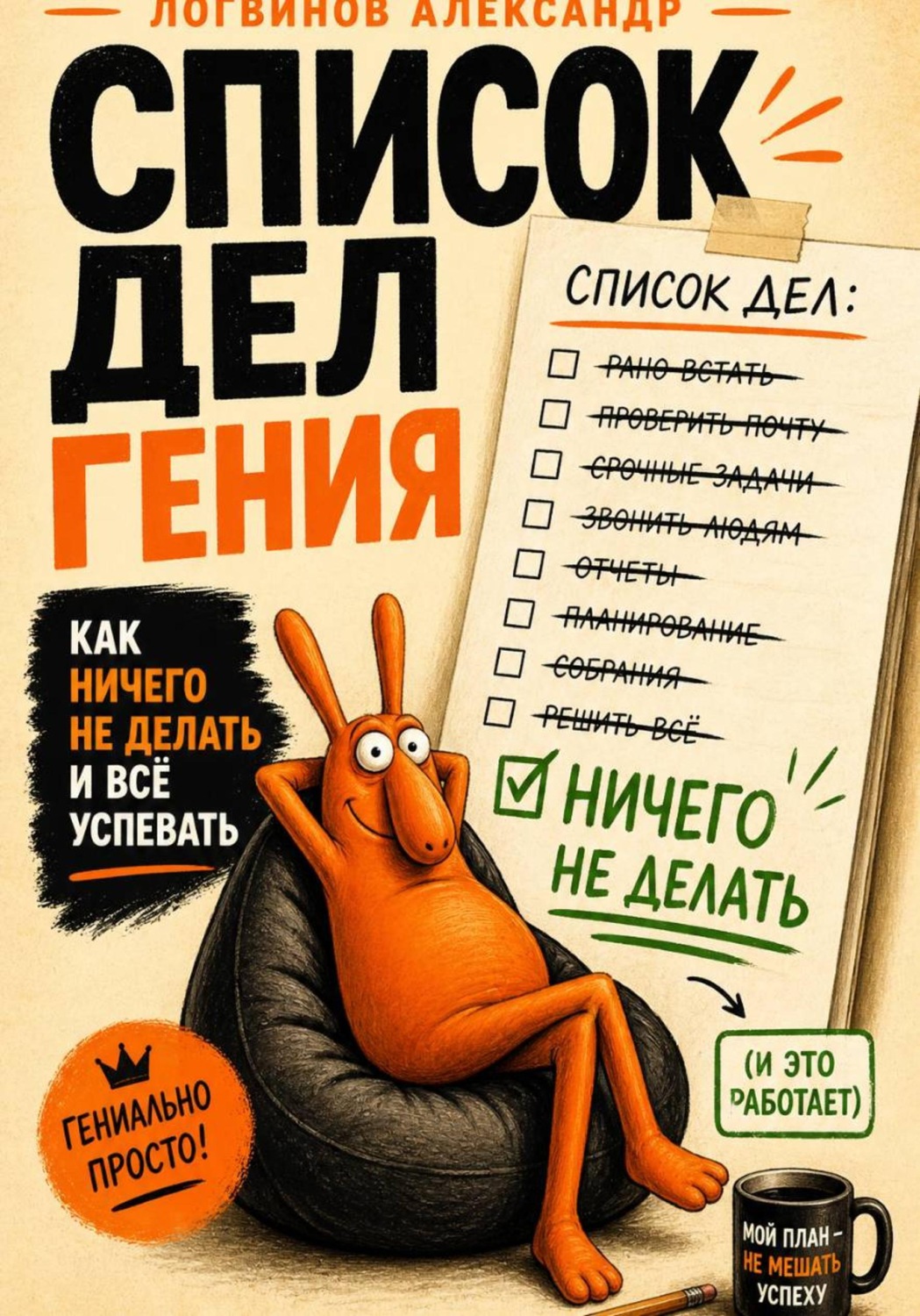 Обложка книги «Список дел гения: как ничего не делать и всё успевать»
