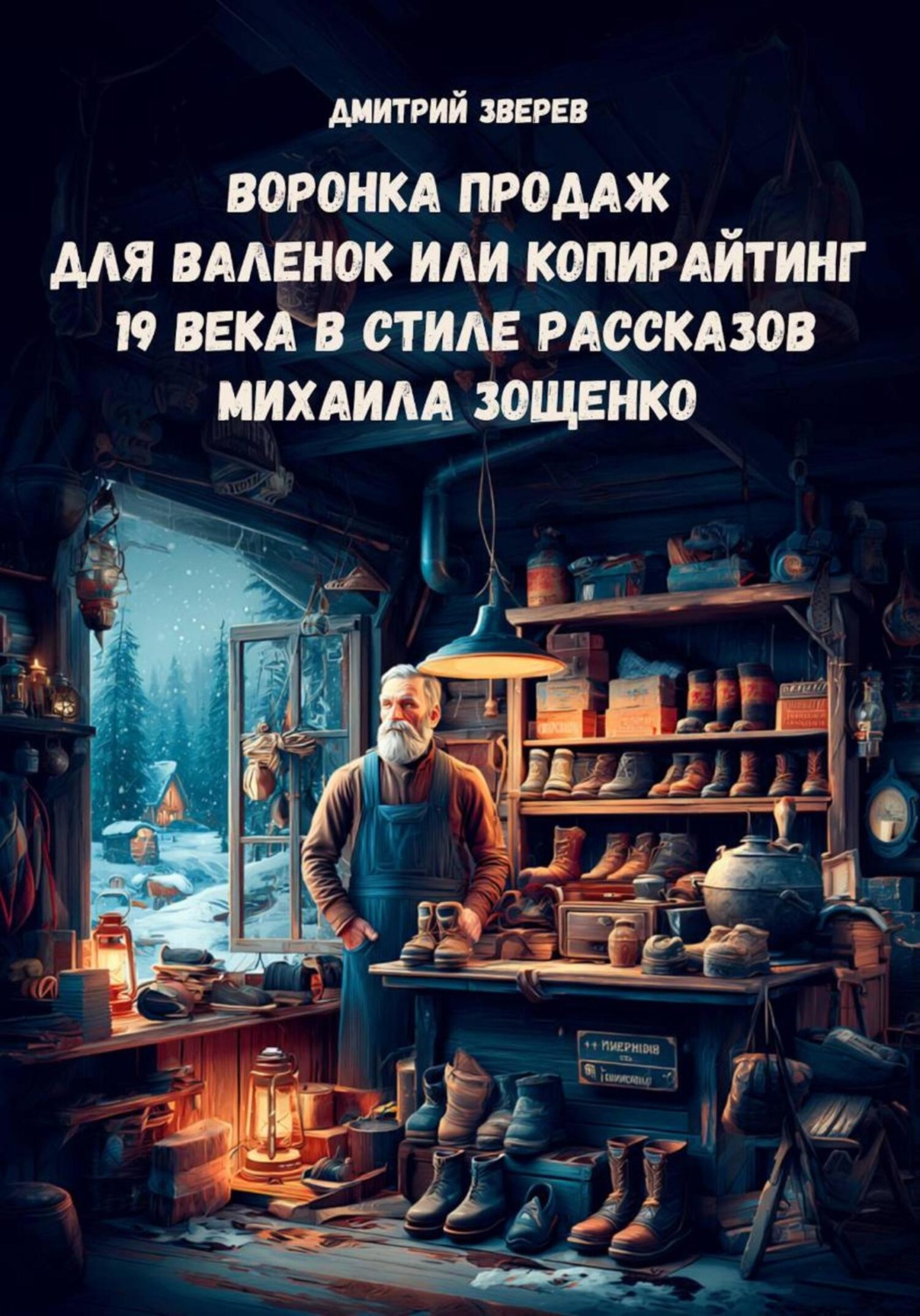 Обложка книги «Воронка продаж для валенок или копирайтинг 19 века в стиле рассказов Михаила Зощенко»