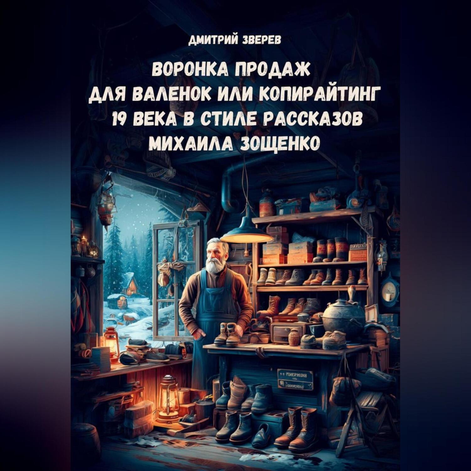 Обложка книги «Воронка продаж для валенок или копирайтинг 19 века в стиле рассказов Михаила Зощенко»