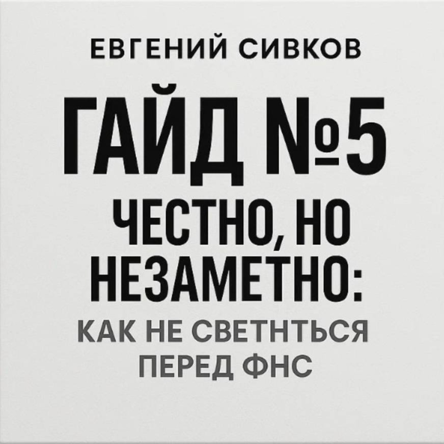 Обложка книги «Гайд 5: честно, но незаметно: как не светиться перед ФНС»