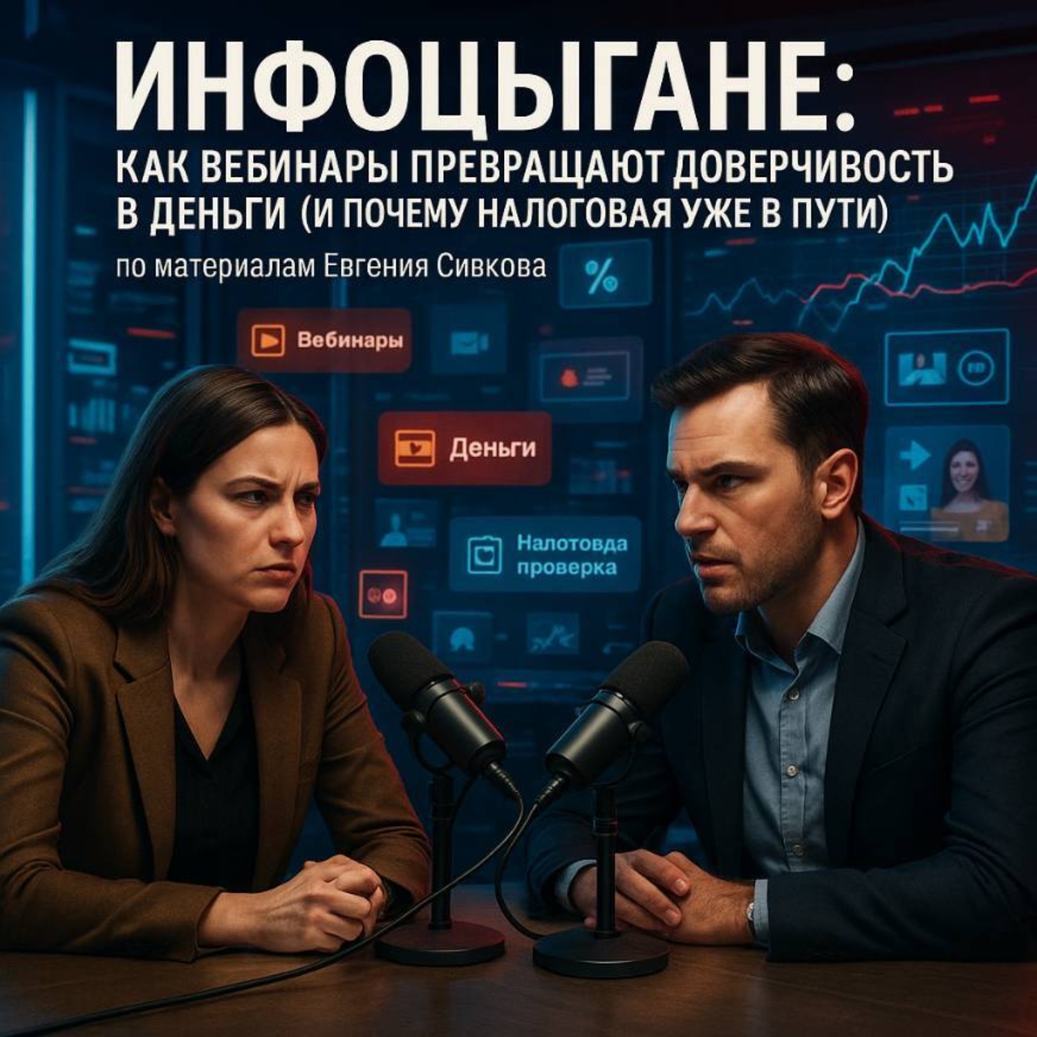 Обложка книги «Инфоцыгане: как вебинары превращают доверчивость в деньги (и почему налоговая уже в пути)»