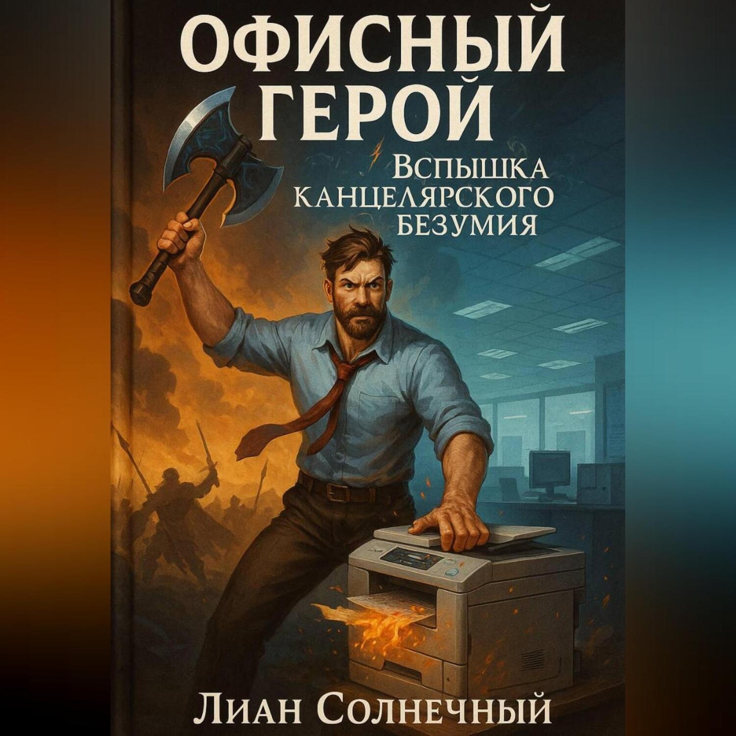 Обложка книги «Офисный герой-вспышка канцелярского безумия»