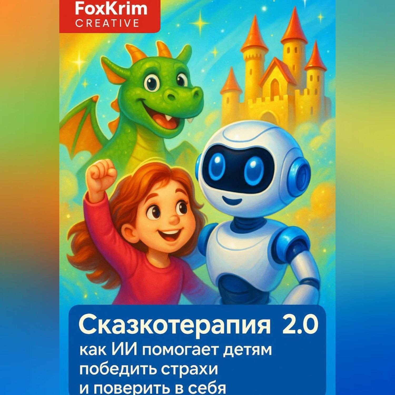 Обложка книги «Сказкотерапия 2.0: как ИИ помогает детям победить страхи и поверить в себя»