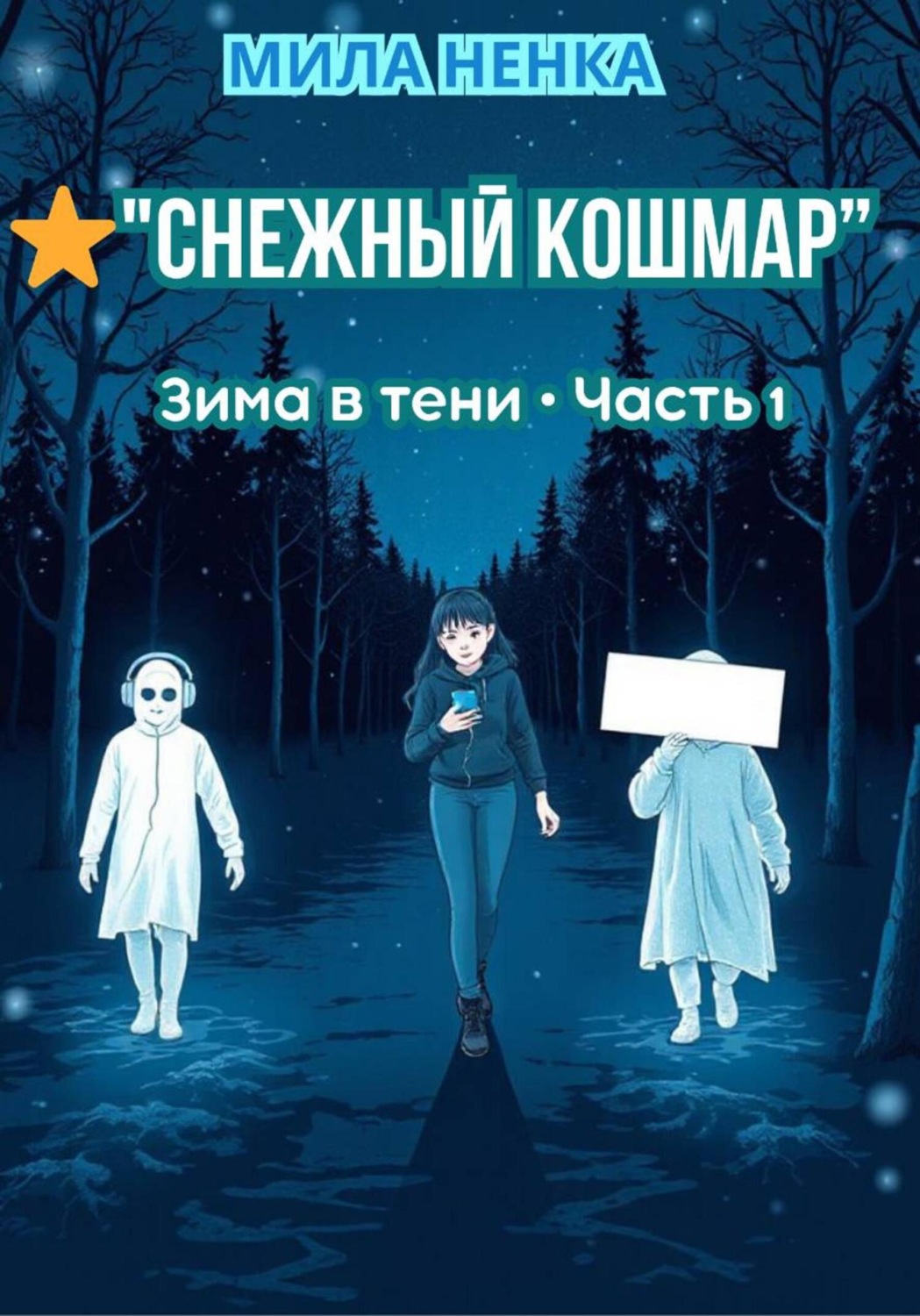 Обложка книги «Снежный кошмар: подростковая раскраска «Зима в тени». Часть 1»