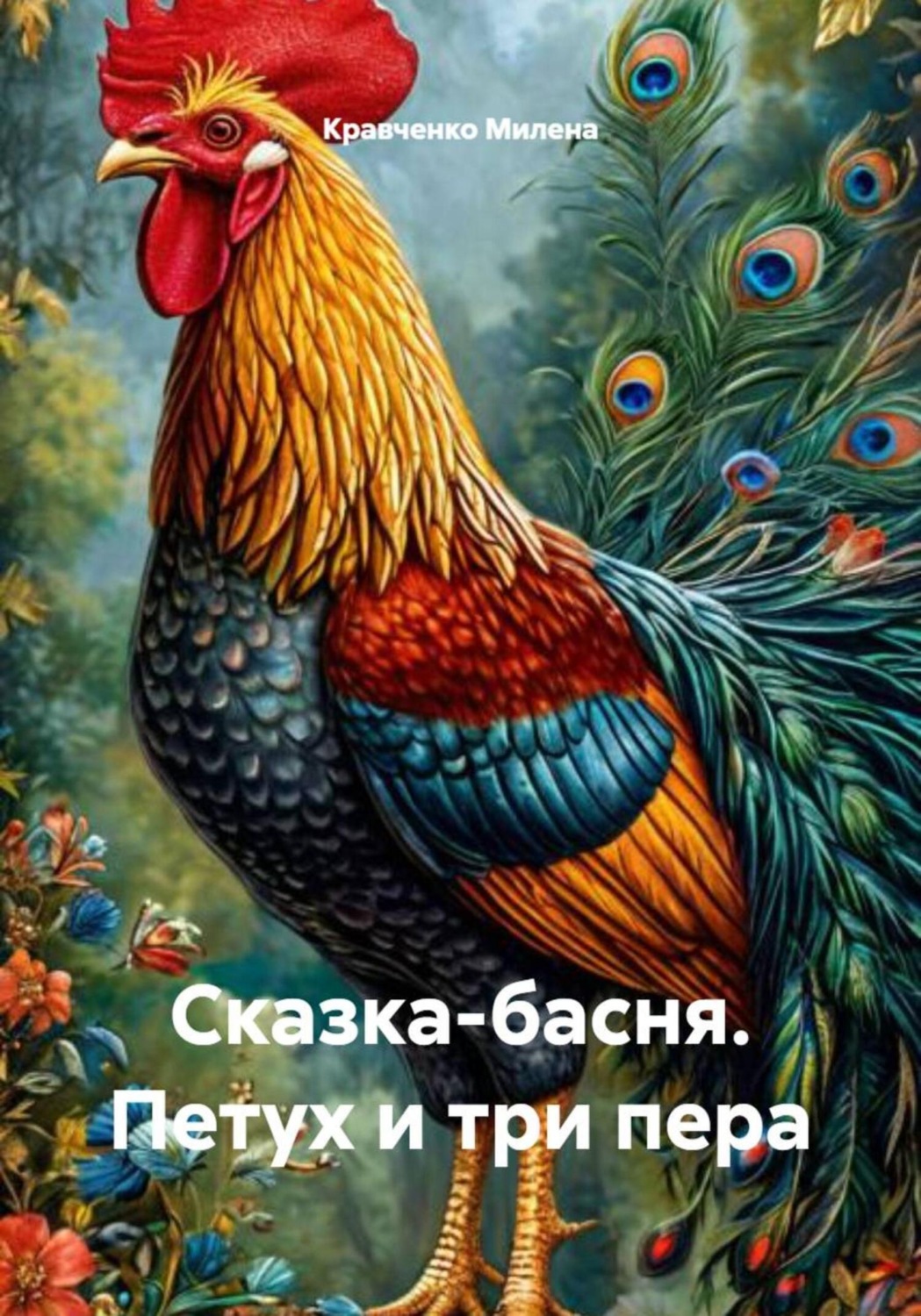 Обложка книги «Сказка-басня. Петух и три пера»
