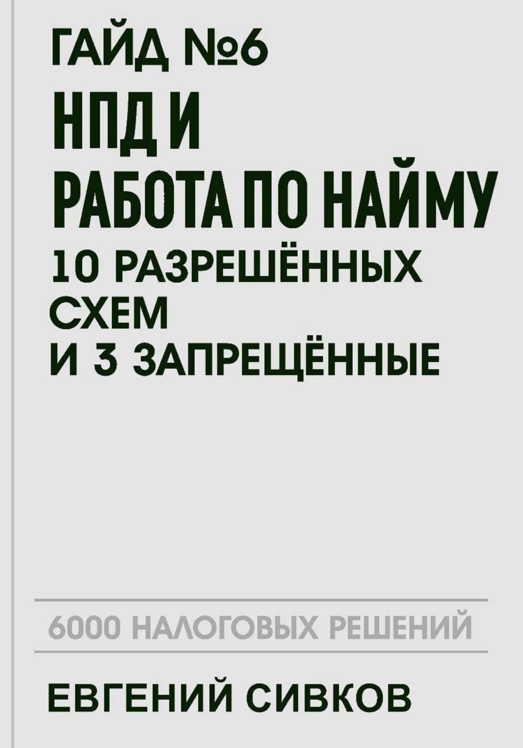 Обложка книги «Гайд №6: НПД и работа по найму: 10 разрешённых схем и 3 запрещённых»