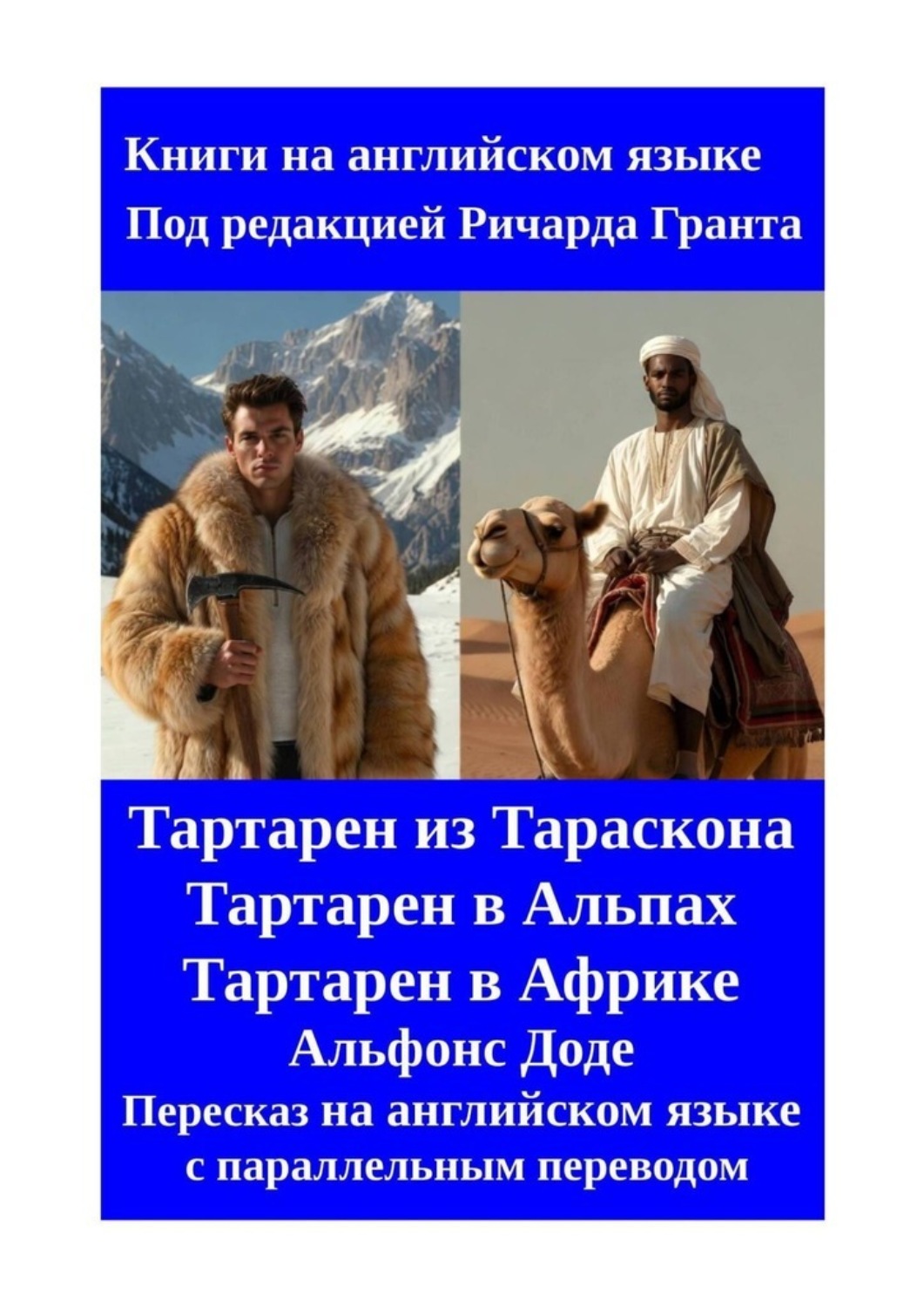 Обложка книги «Тартарен из Тараскона. Тартарен в Альпах. Тартарен в Африке. Пересказ на английском языке с параллельным переводом»