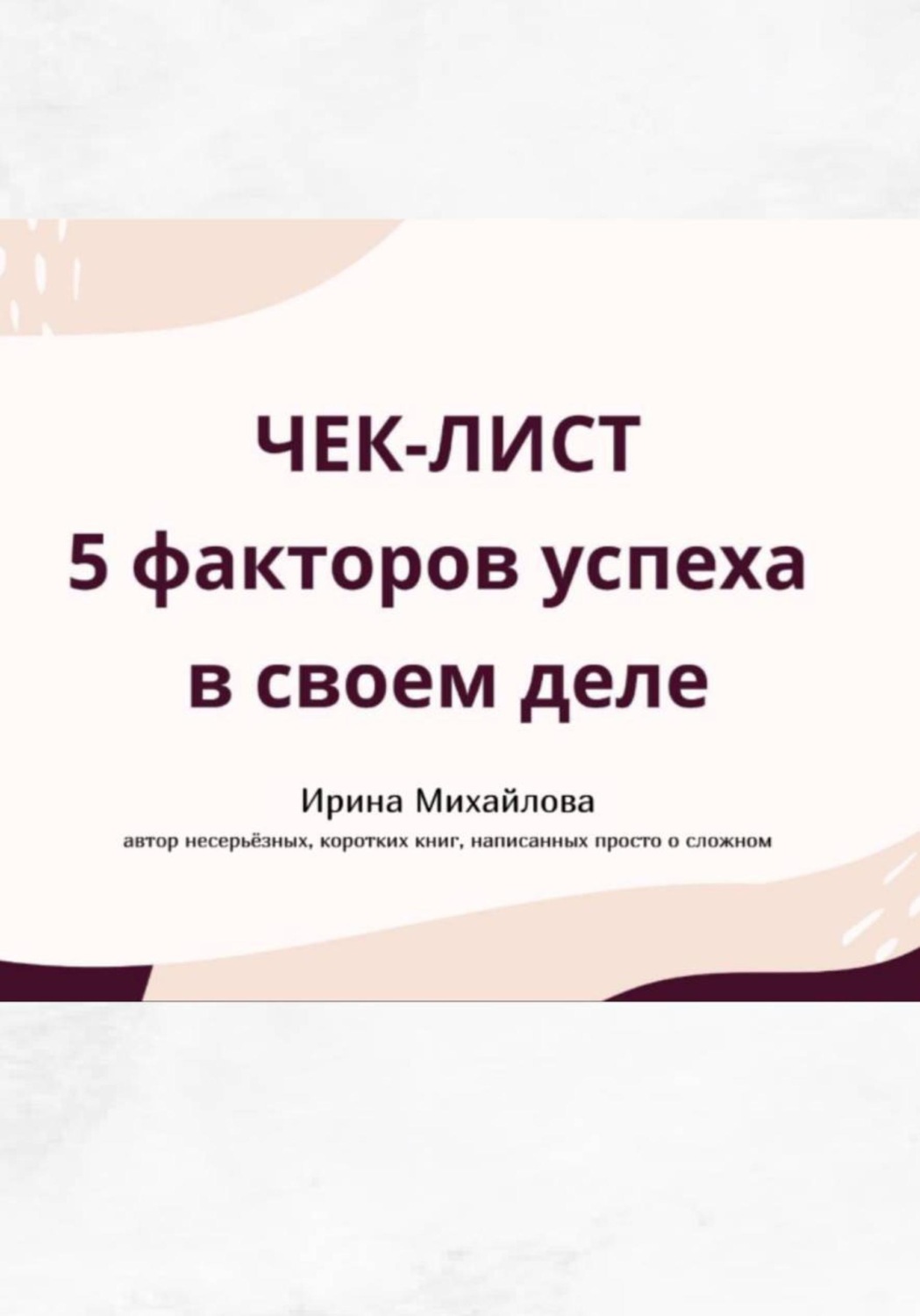 Обложка книги «5 факторов успеха в своем деле»