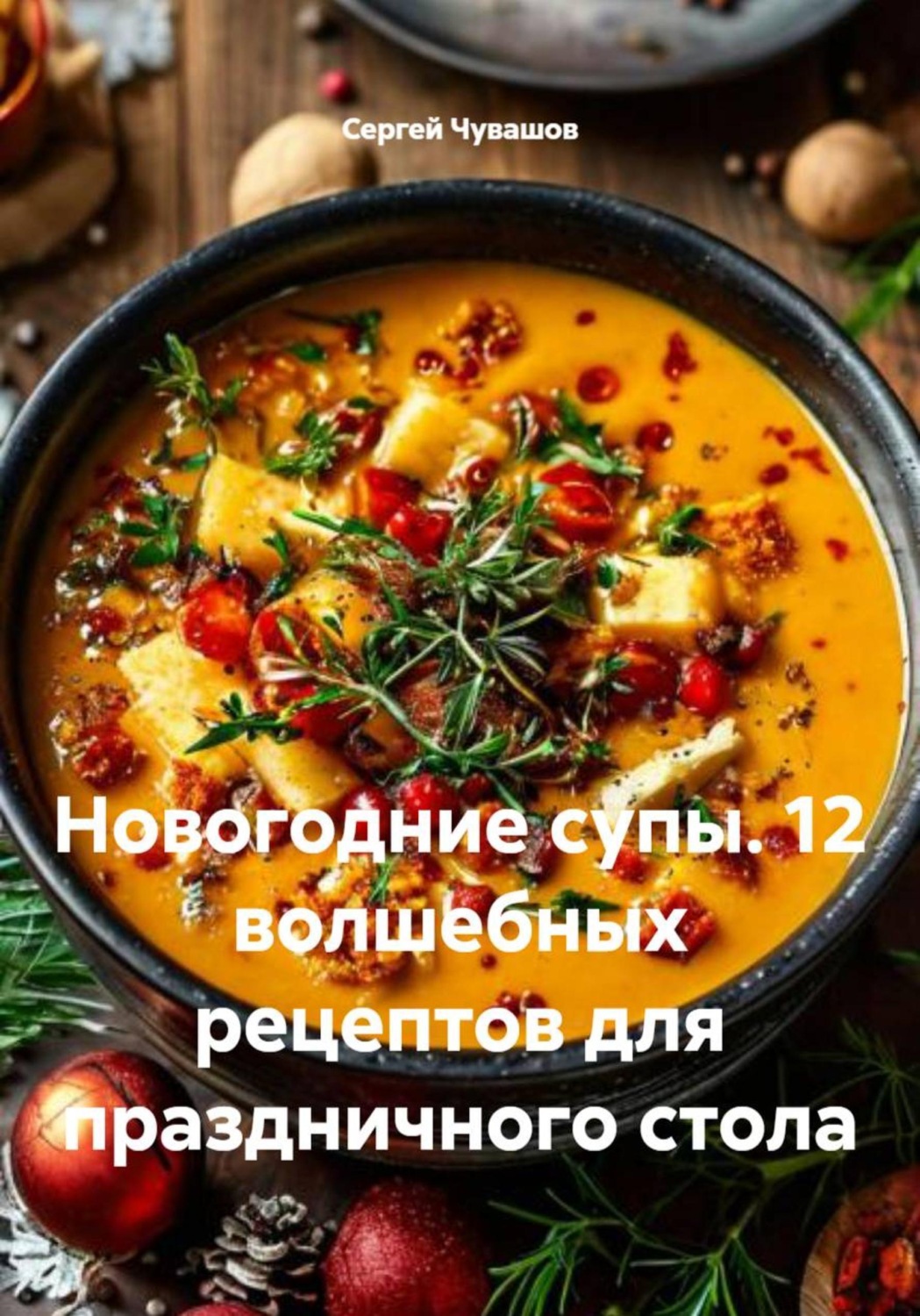 Обложка книги «Новогодние супы. 12 волшебных рецептов для праздничного стола»
