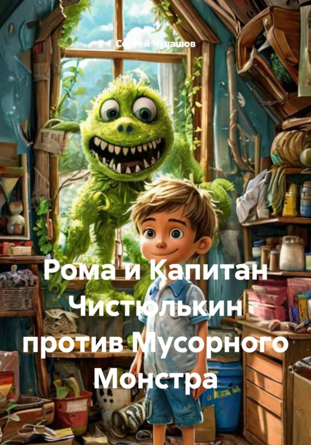 Обложка книги «Рома и Капитан Чистюлькин против Мусорного Монстра»