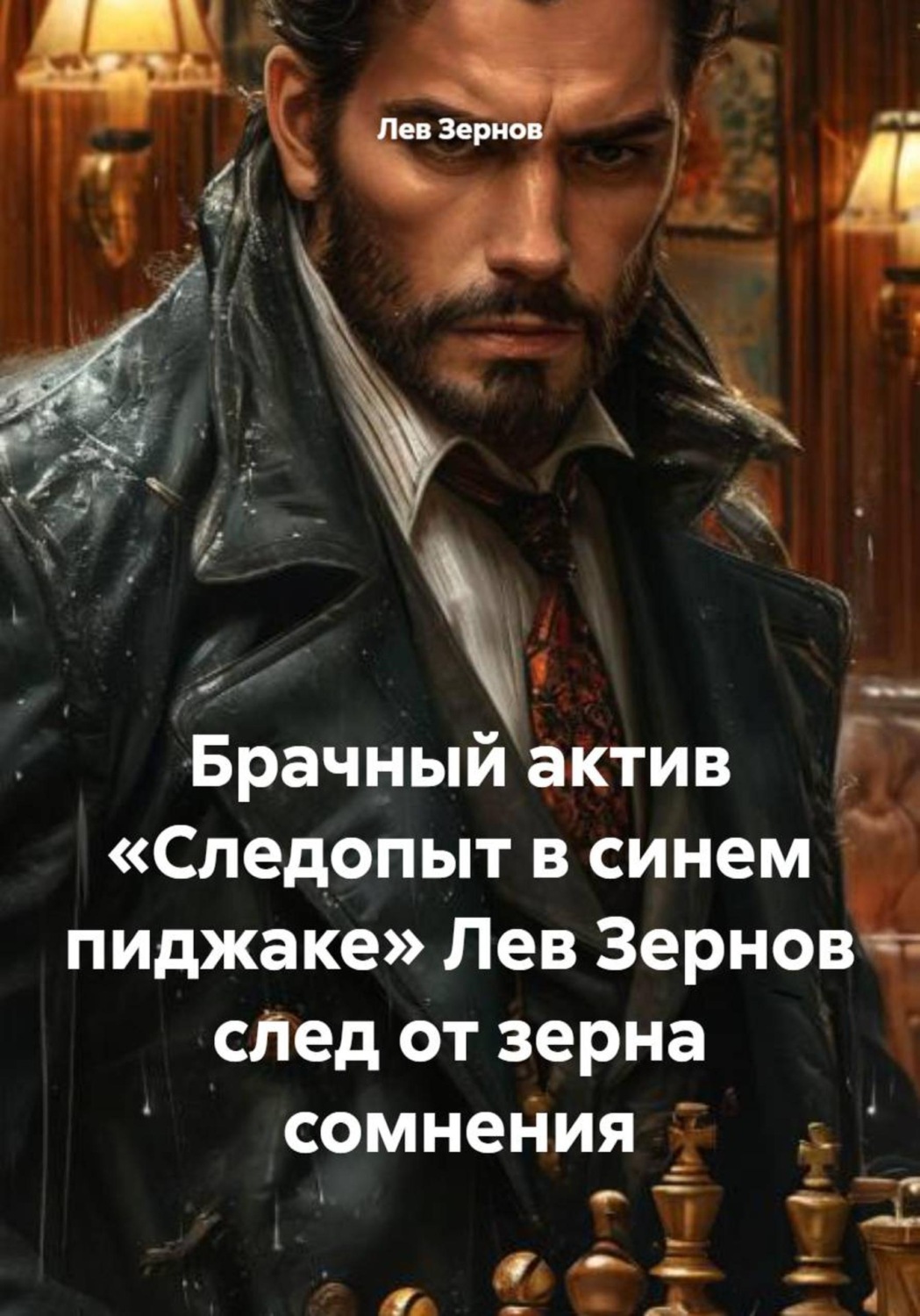 Обложка книги «Брачный актив «Следопыт в синем пиджаке» Лев Зернов след от зерна сомнения»
