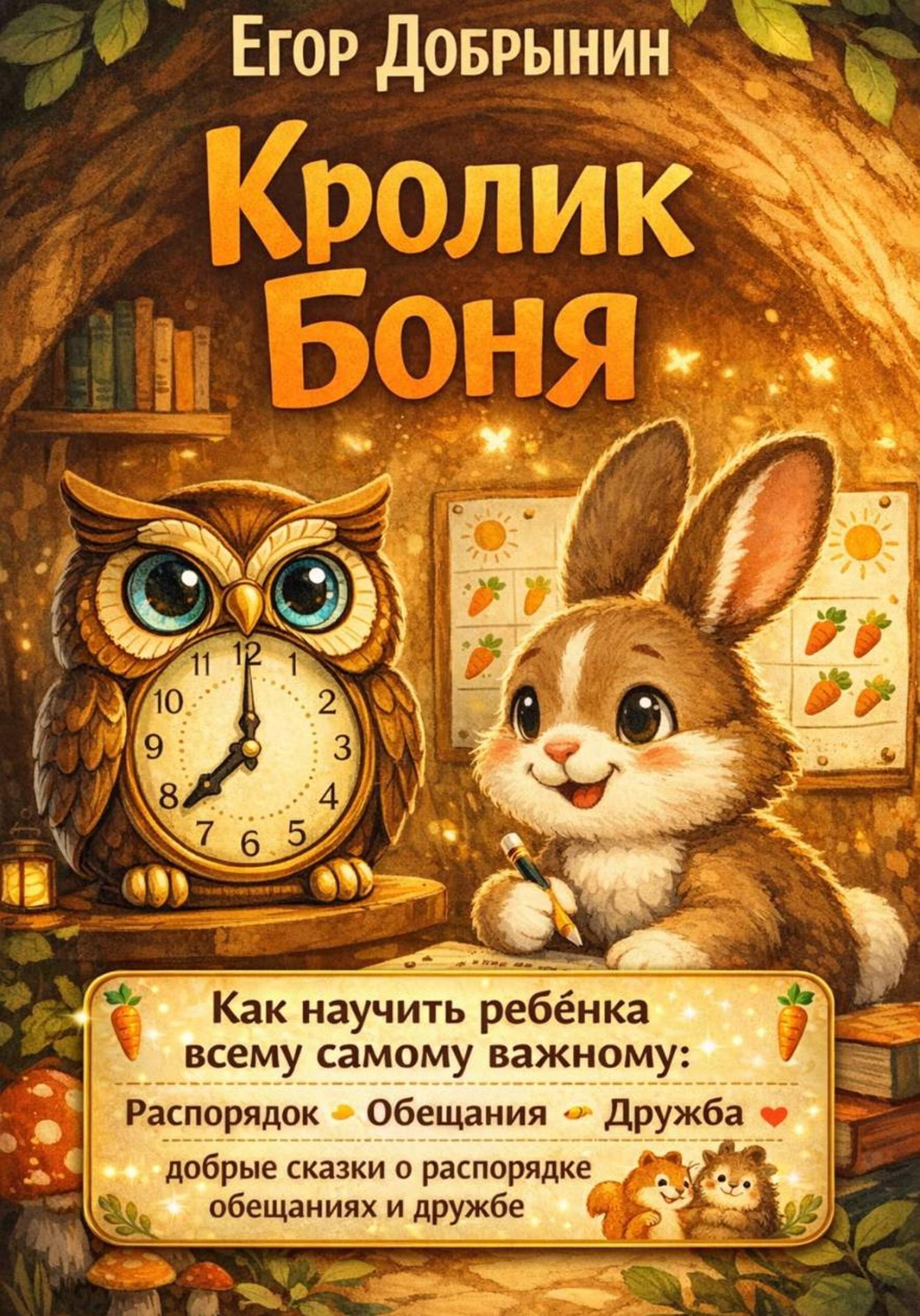 Обложка книги «Кролик Боня. Как научить ребёнка всему самому важному: добрые сказки о распорядке, обещаниях и дружбе»