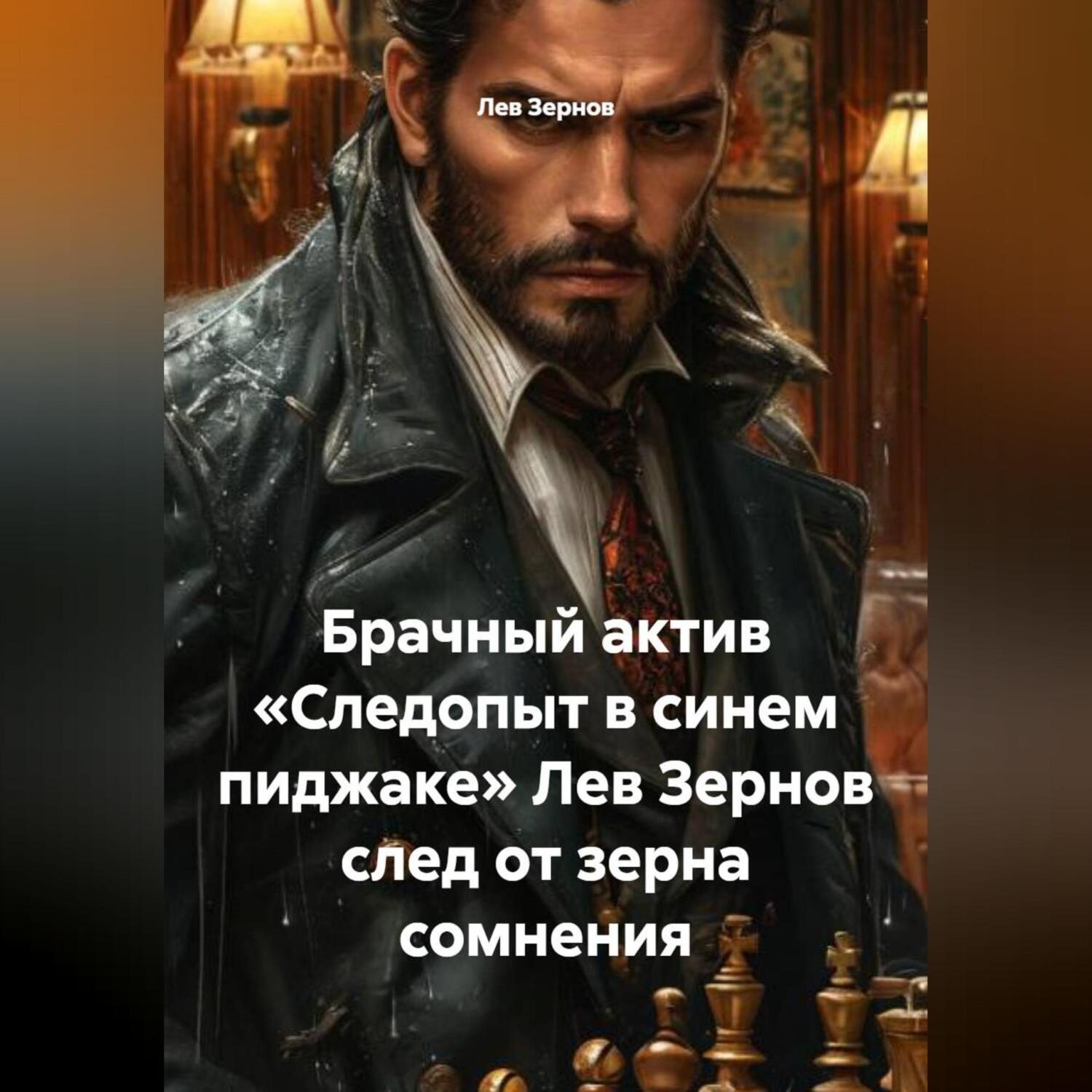 Обложка книги «Брачный актив «Следопыт в синем пиджаке» Лев Зернов след от зерна сомнения»