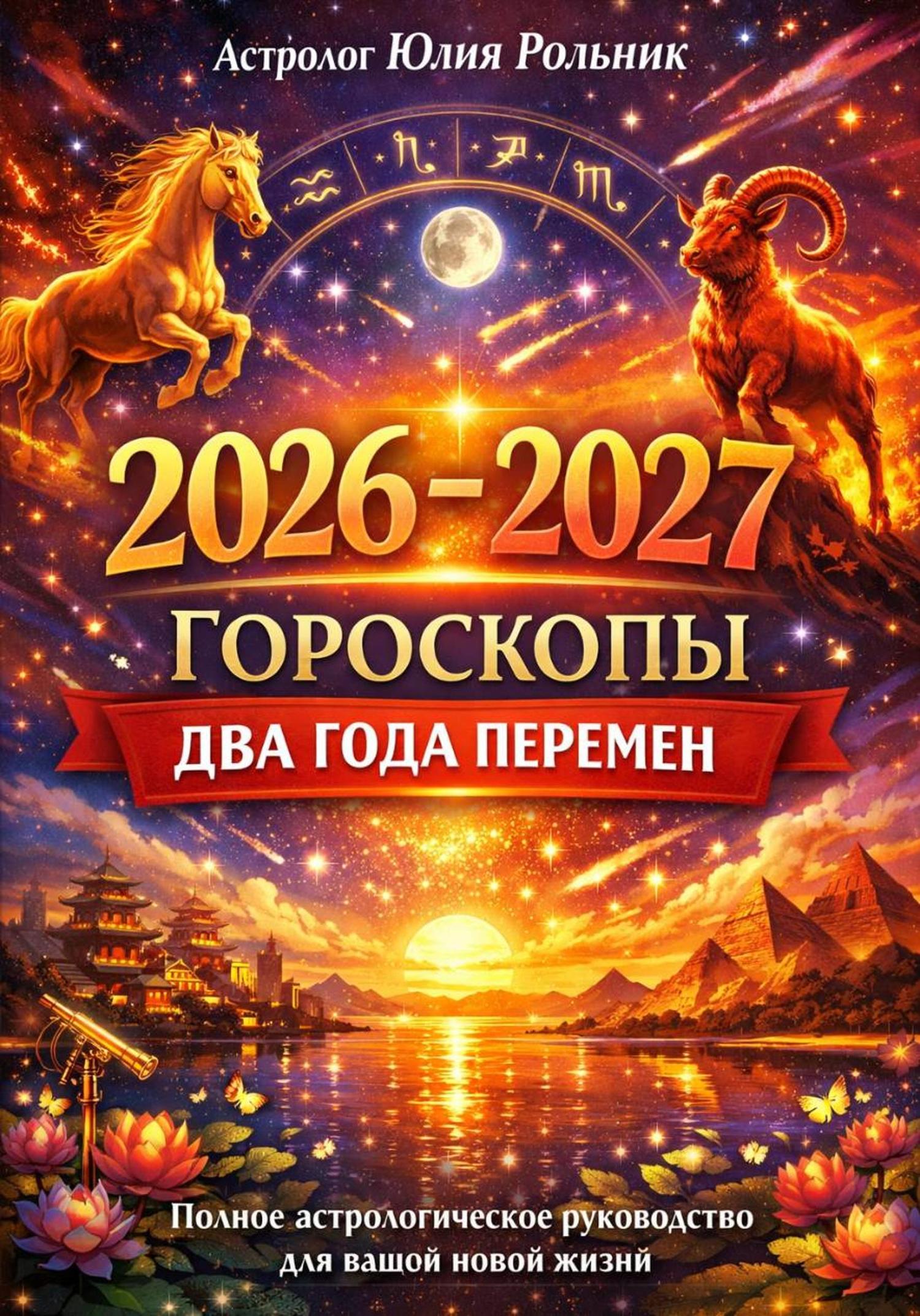 Обложка книги «Гороскопы 2026–2027 Два года перемен Полное астрологическое руководство для вашей новой жизни»