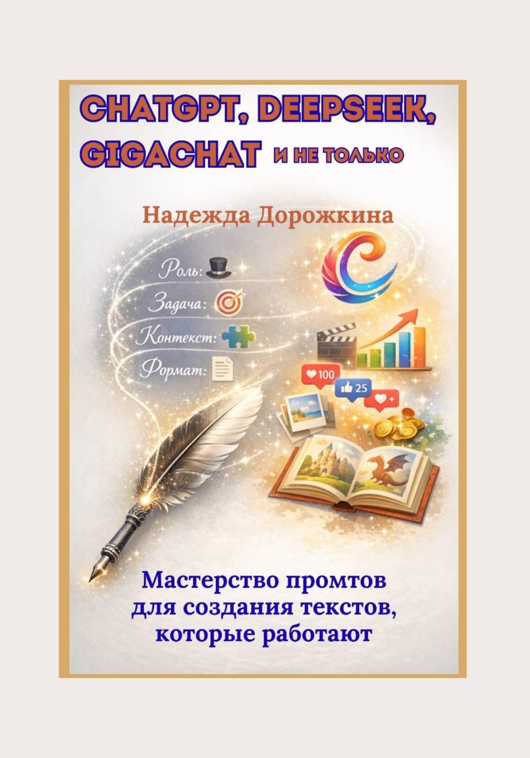 Обложка книги «ChatGPT, DeepSeek, GigaChat и не только. Мастерство промтов для создания текстов, которые работают»
