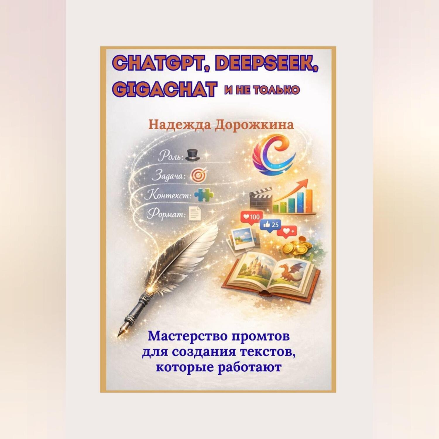 Обложка книги «ChatGPT, DeepSeek, GigaChat и не только. Мастерство промтов для создания текстов, которые работают»