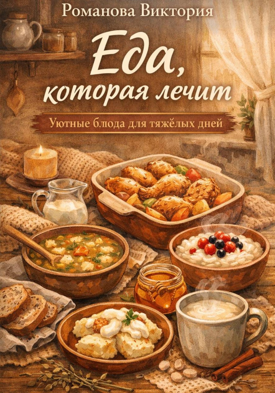 Обложка книги «Еда, которая лечит: уютные блюда для тяжёлых дней»