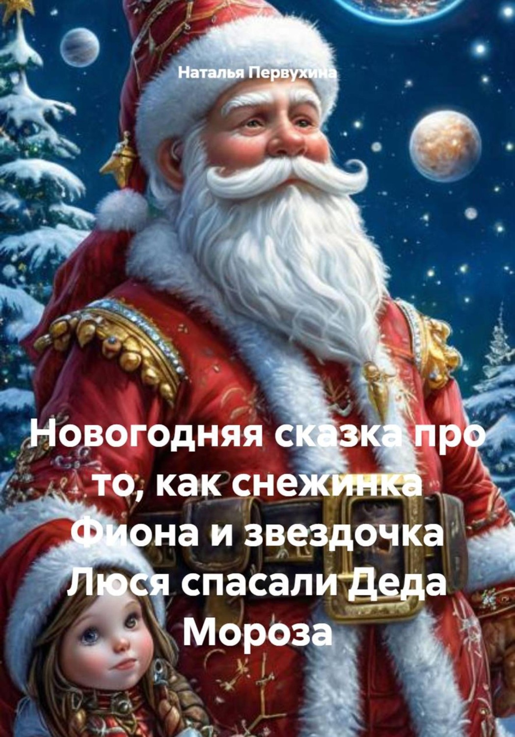 Обложка книги «Новогодняя сказка про то, как снежинка Фиона и звездочка Люся спасали Деда Мороза»