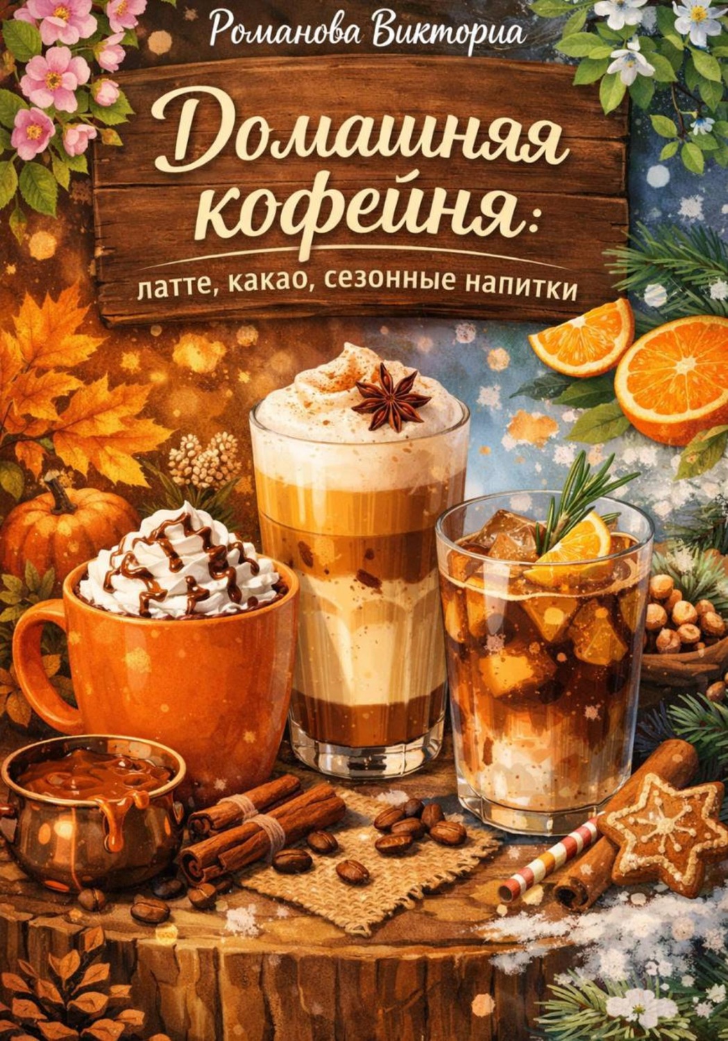 Обложка книги «Домашняя кофейня: латте, какао, сезонные напитки»
