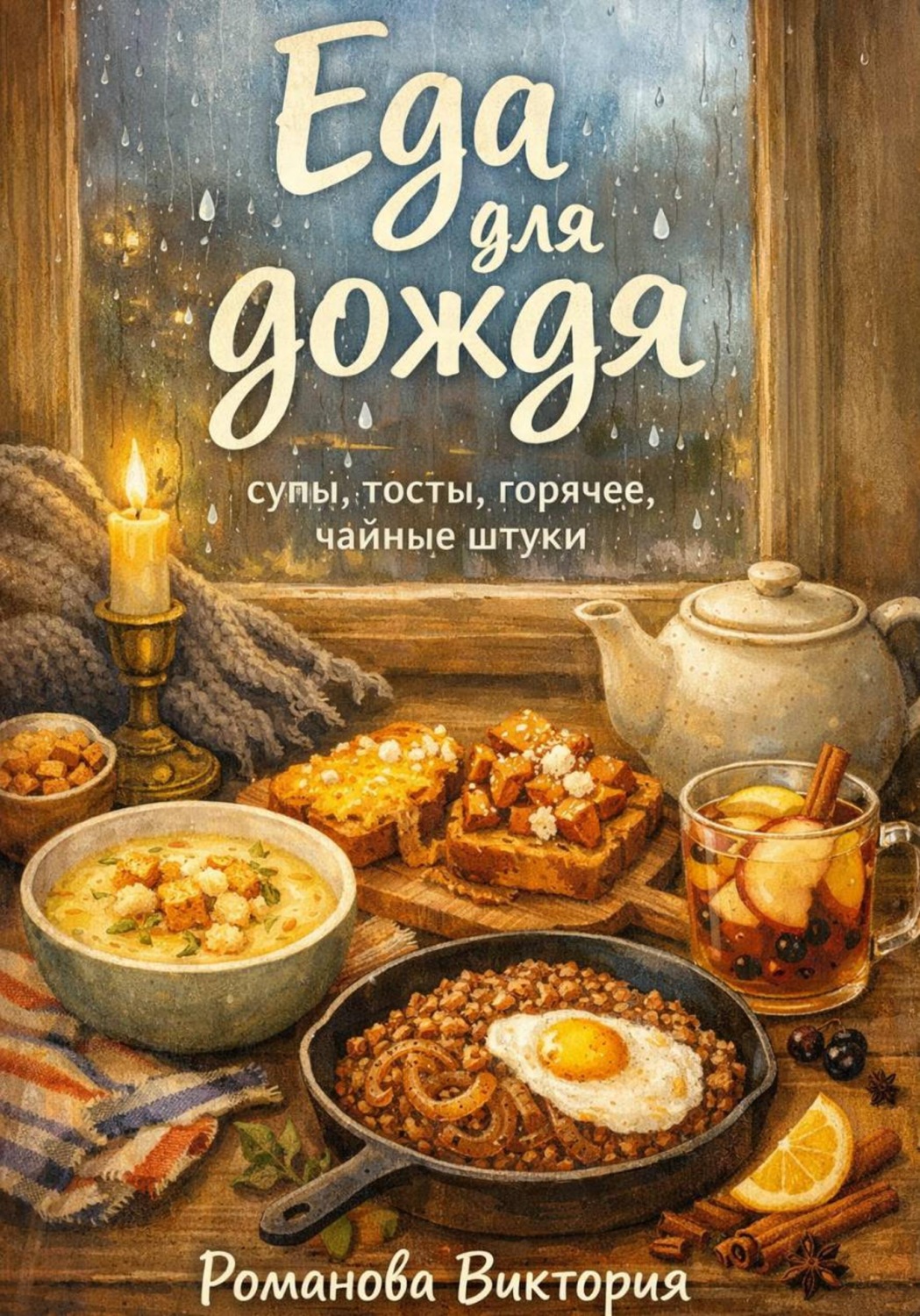 Обложка книги «Еда для дождя: супы, тосты, горячее, чайные штуки»
