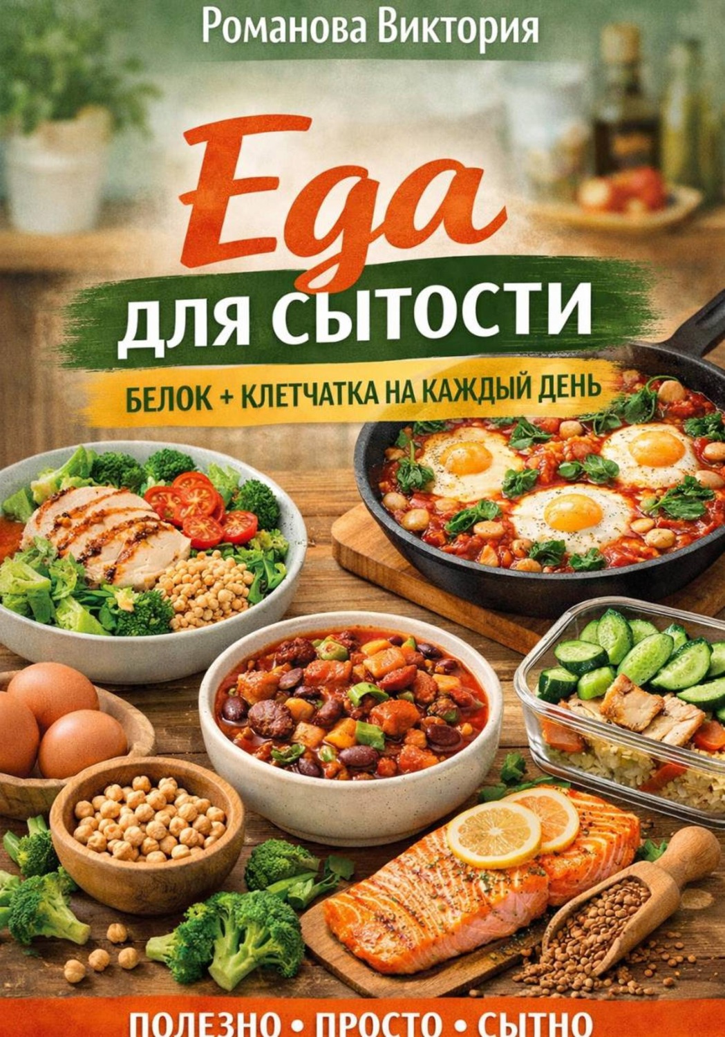 Обложка книги «Еда для сытости: белок + клетчатка на каждый день»
