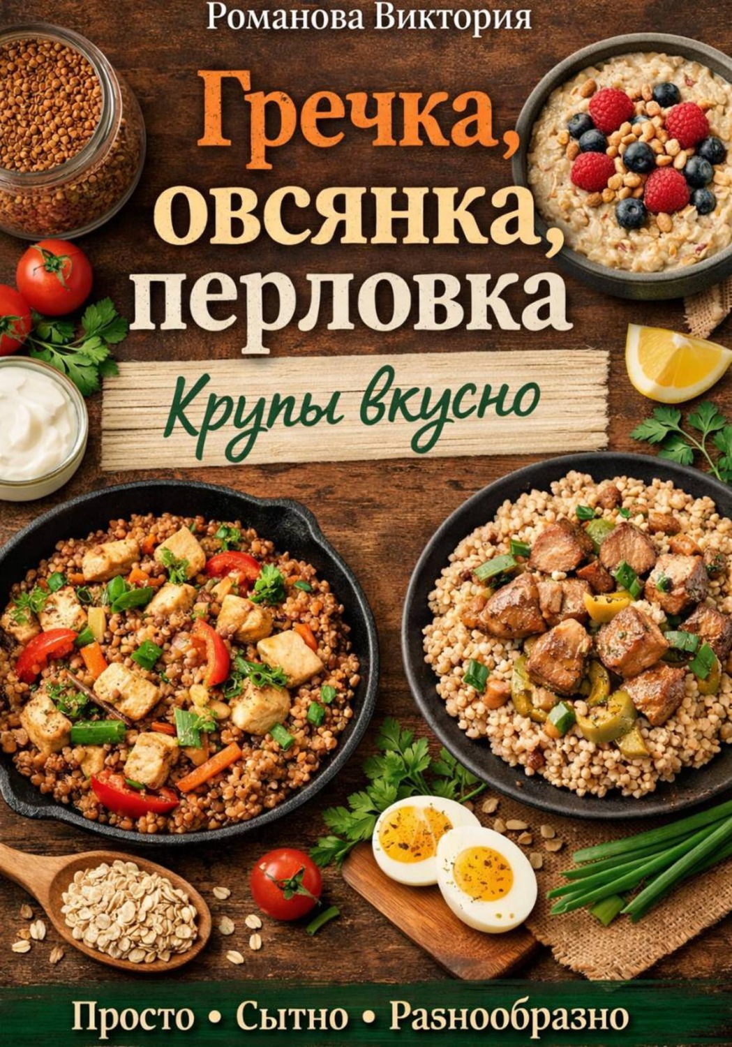 Обложка книги «Гречка, овсянка, перловка: крупы вкусно»