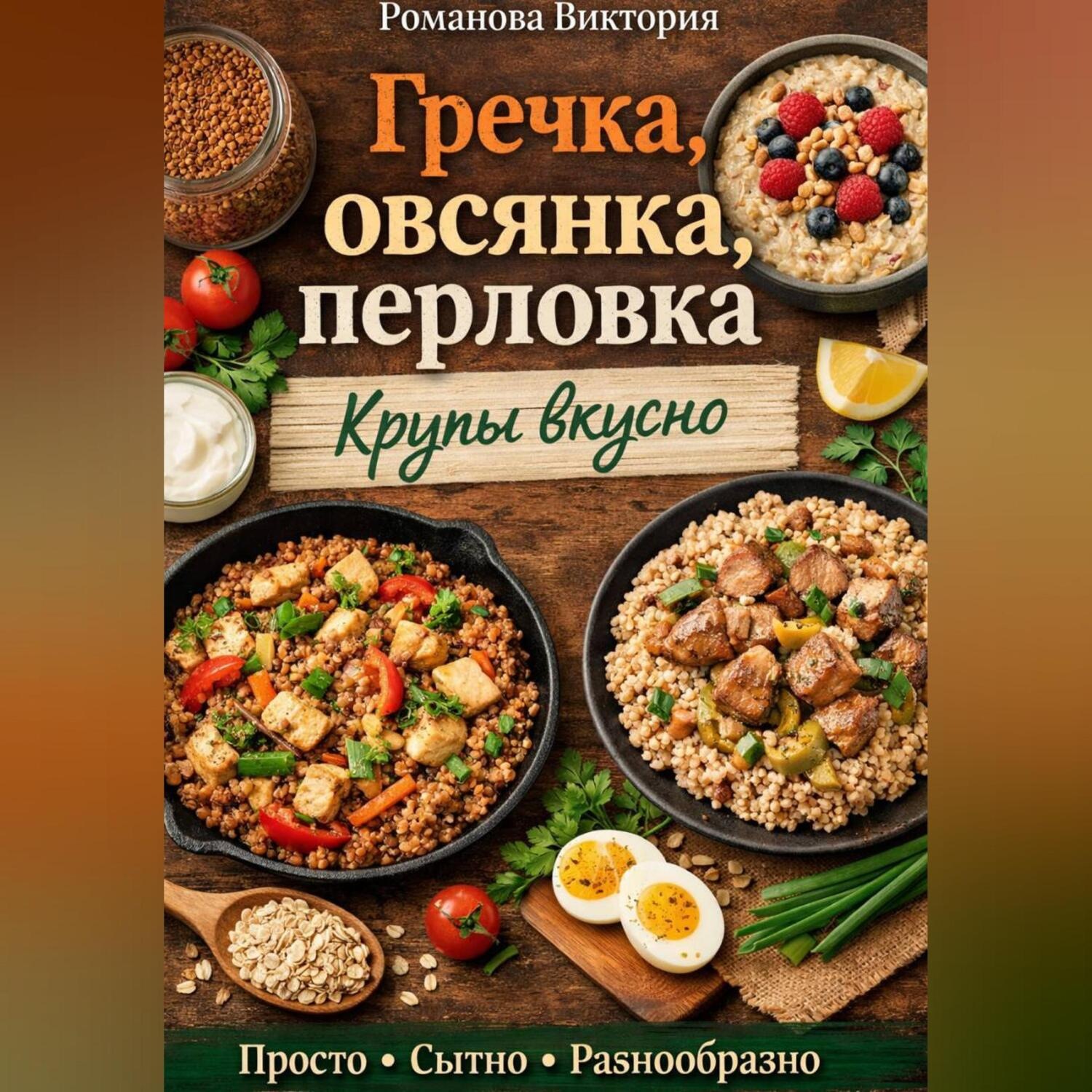 Обложка книги «Гречка, овсянка, перловка: крупы вкусно»
