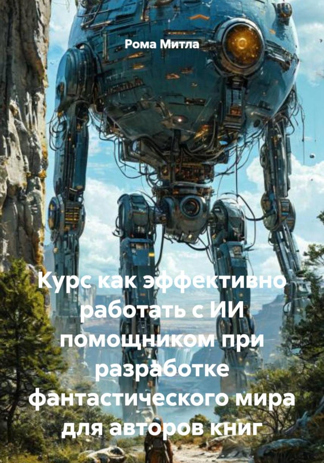 Обложка книги «Курс как эффективно работать с ИИ помощником при разработке фантастического мира для авторов книг»