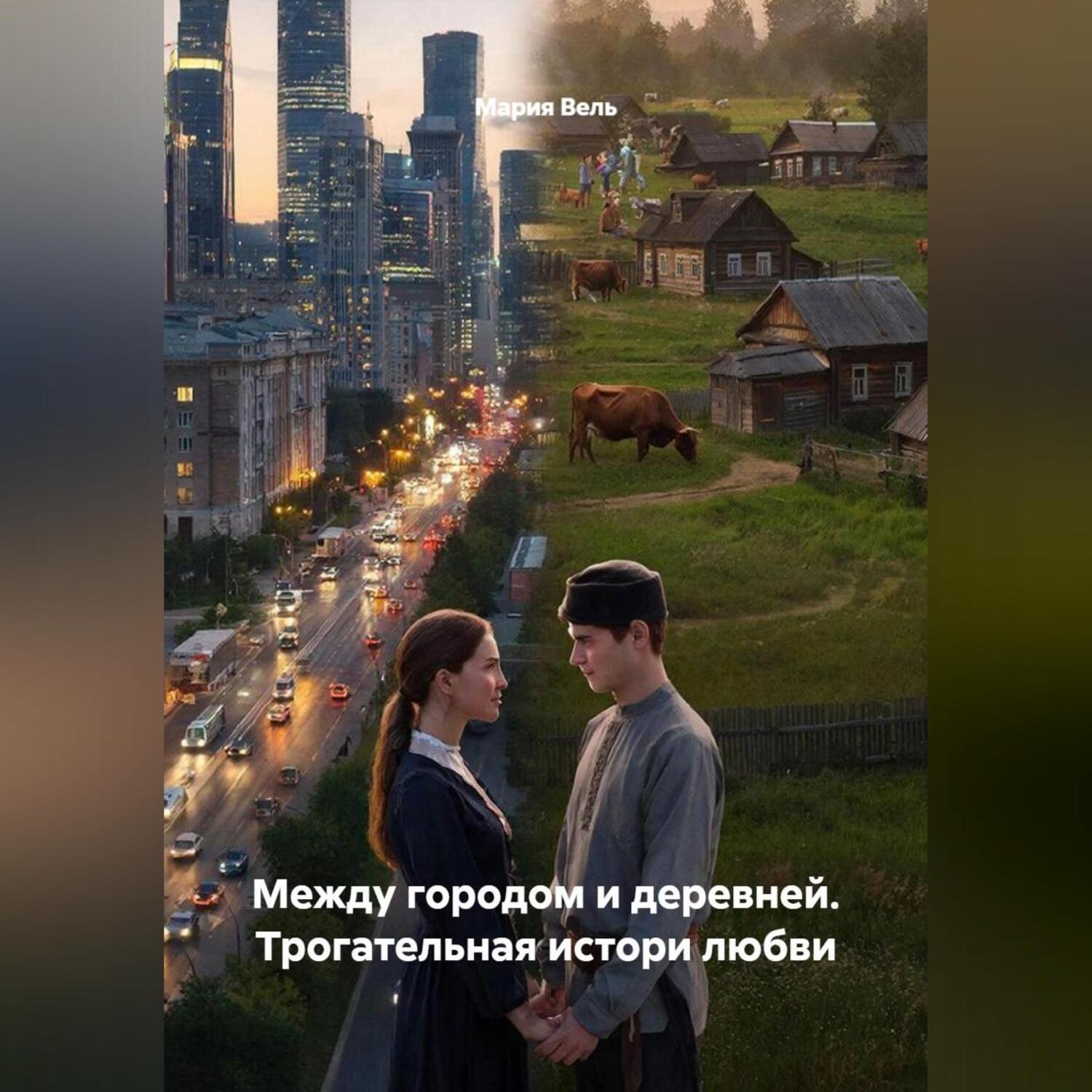 Обложка книги «Между городом и деревней. Трогательная истори любви»