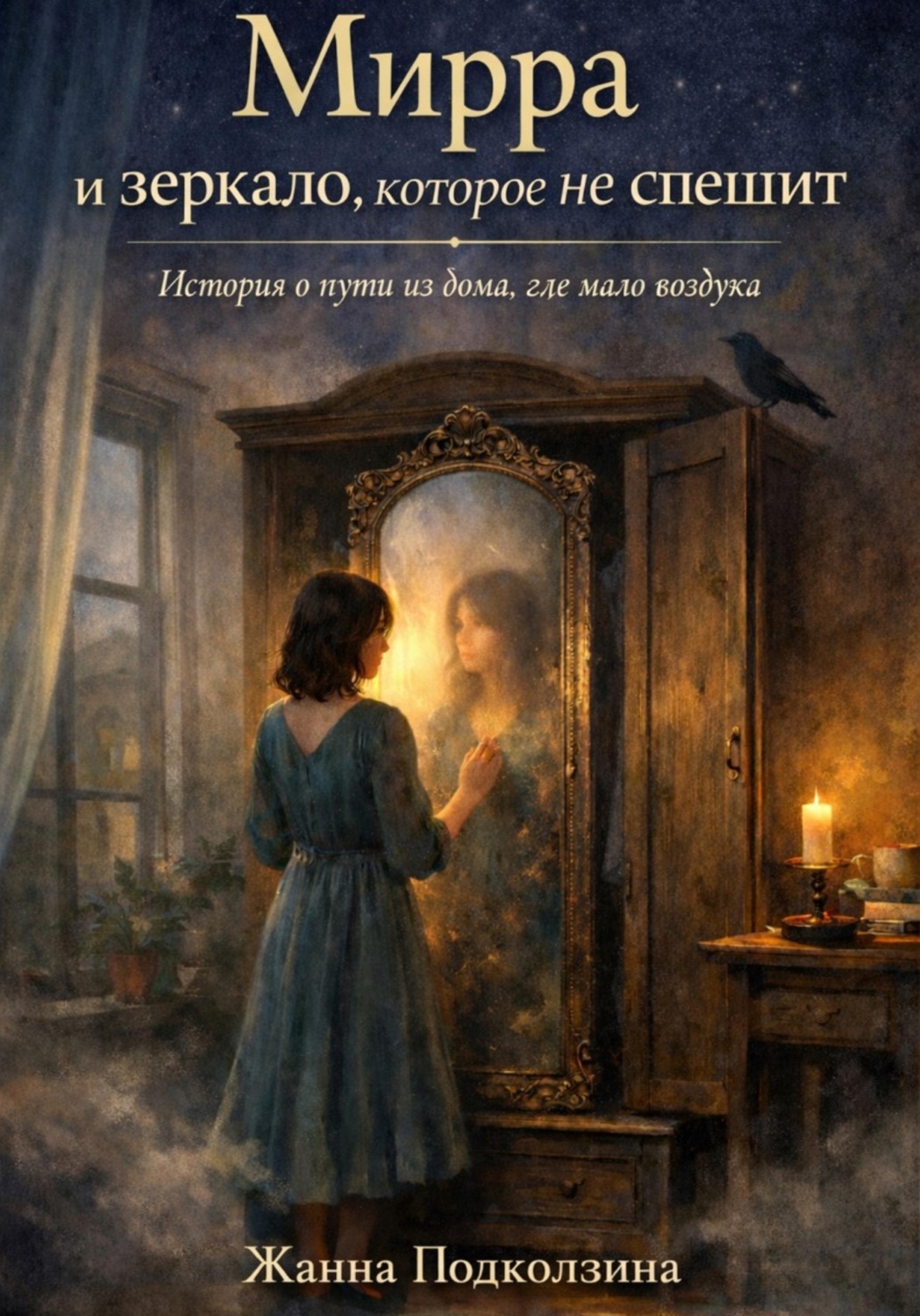 Обложка книги «Мирра и зеркало, которое не спешит. История о пути из дома, где мало воздуха»