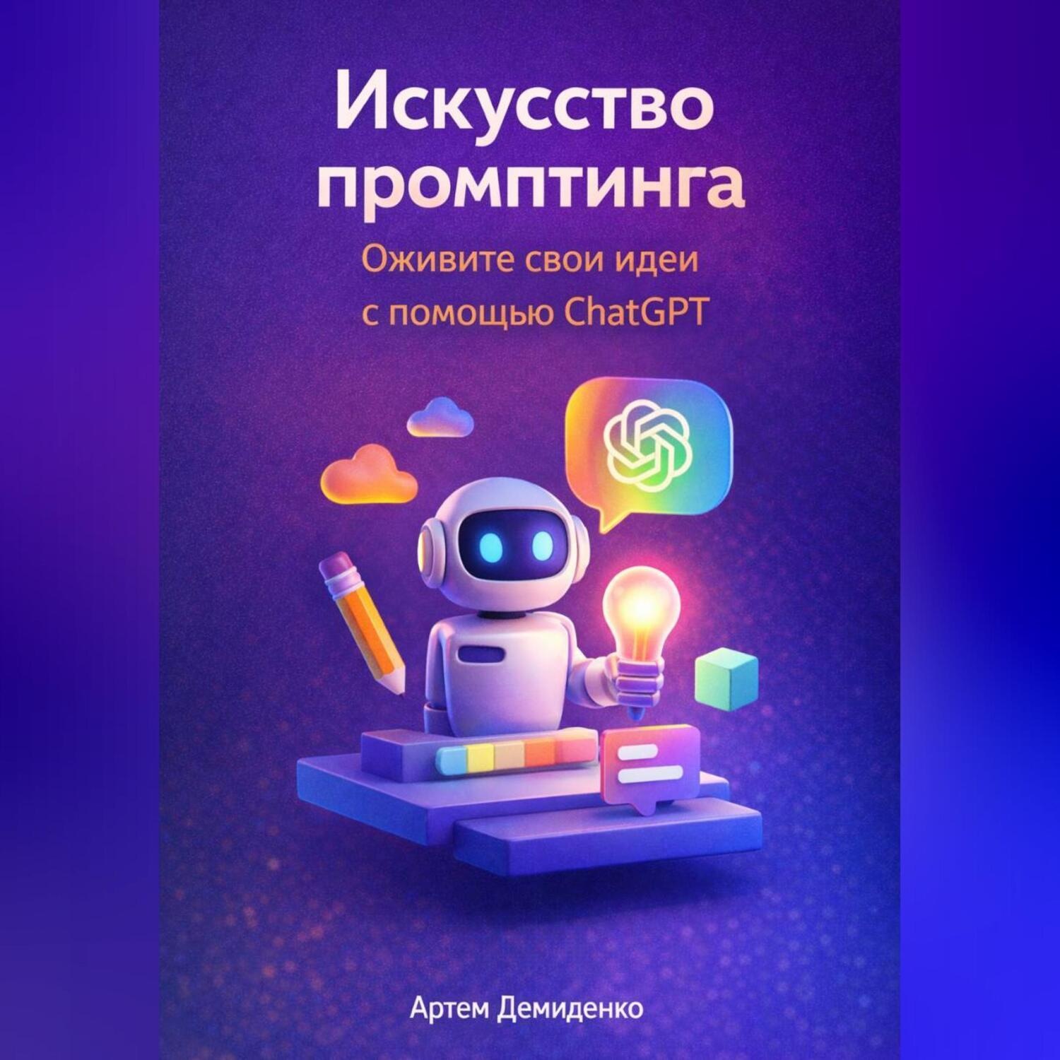 Обложка книги «Искусство промптинга: Оживите свои идеи с помощью ChatGPT»