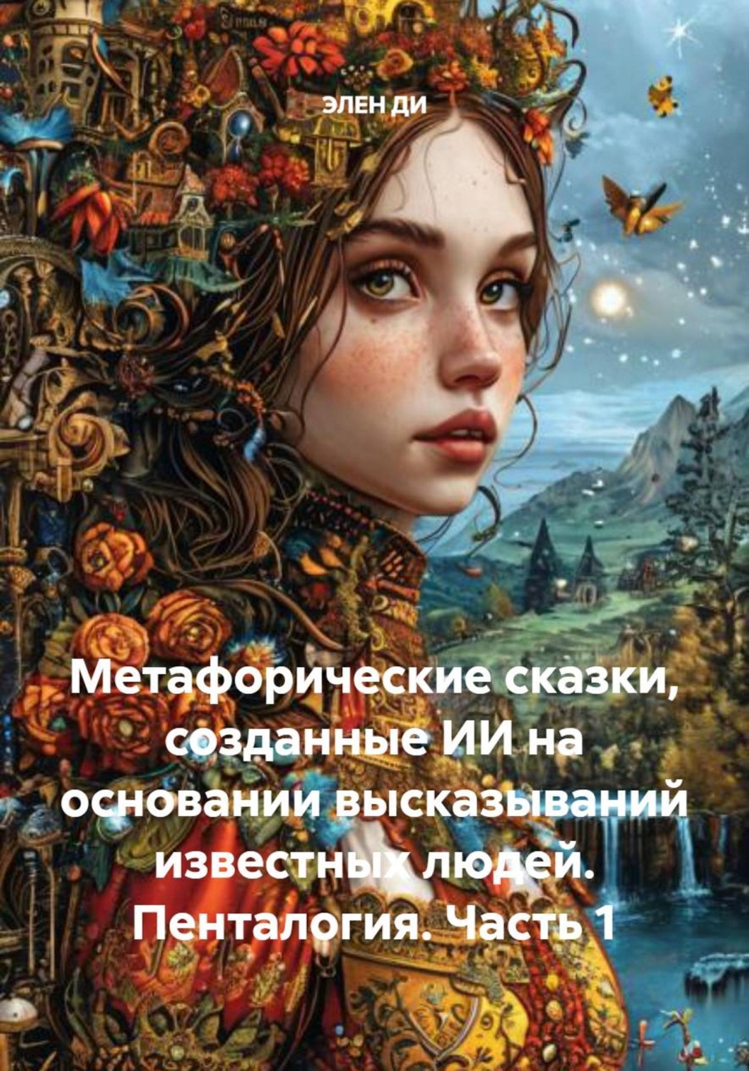 Обложка книги «Метафорические сказки, созданные ИИ на основании высказываний известных людей. Пенталогия. Часть 1»