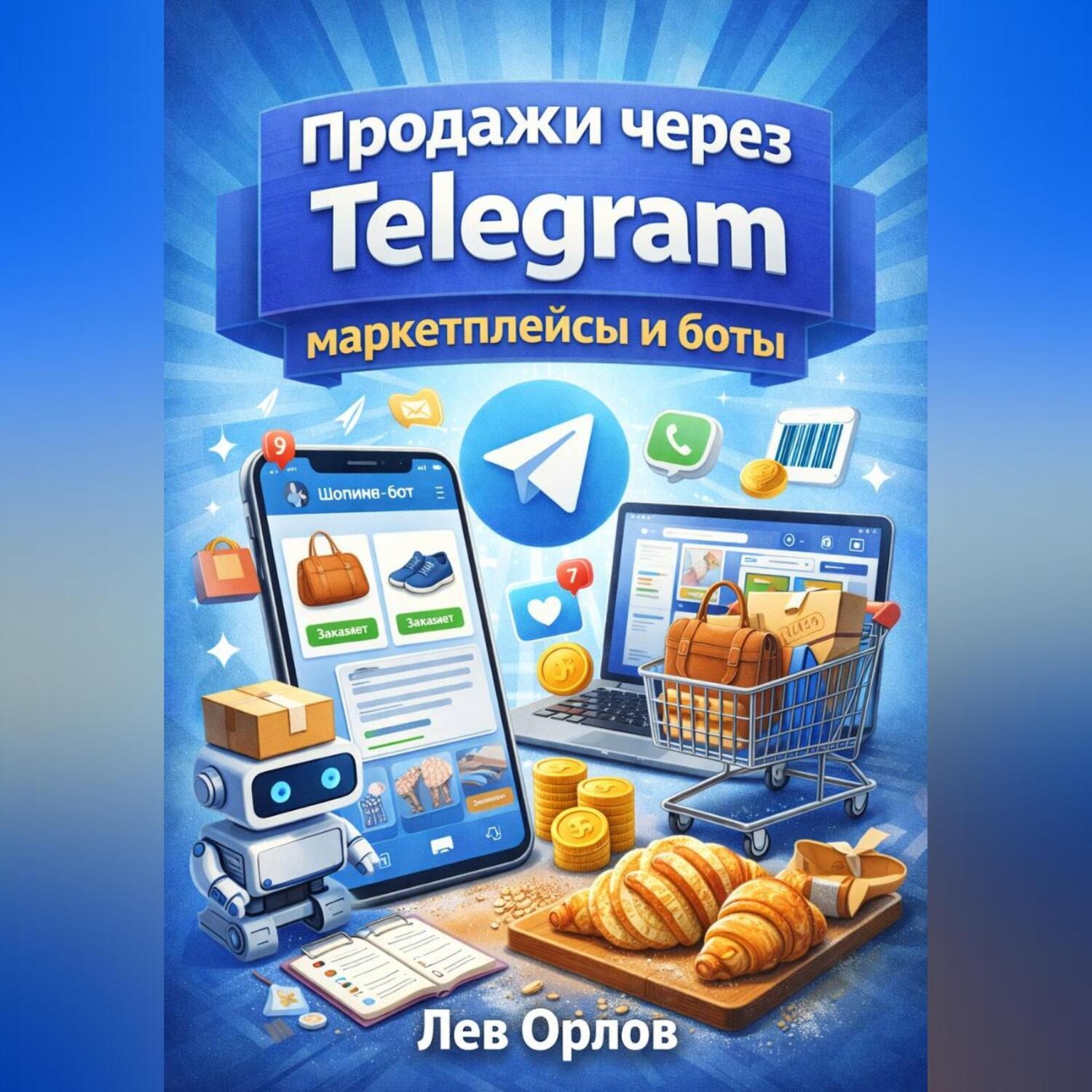 Обложка книги «Продажи через Telegram маркетплейсы и боты»