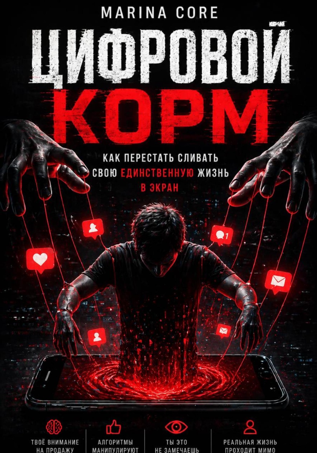 Обложка книги «ЦИФРОВОЙ КОРМ: как перестать сливать свою единственную жизнь в экран»