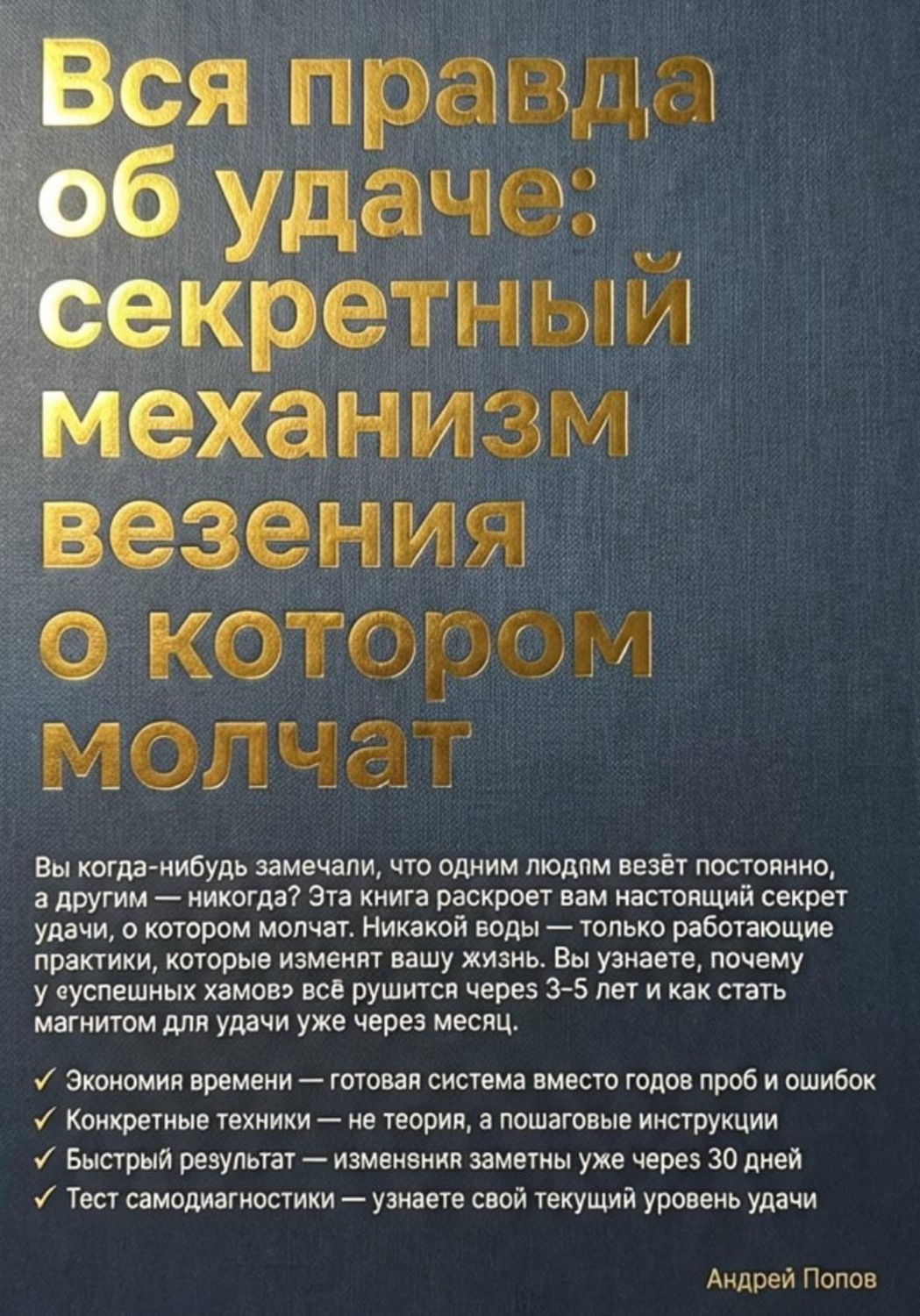 Обложка книги «Вся правда об удаче: секретный механизм везения о котором молчат»