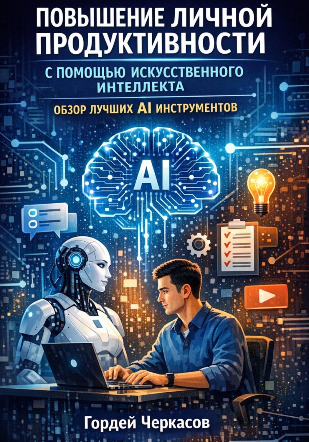 Обложка книги «Повышение личной продуктивности с помощью искусственного интеллекта. Обзор лучших ai инструментов»