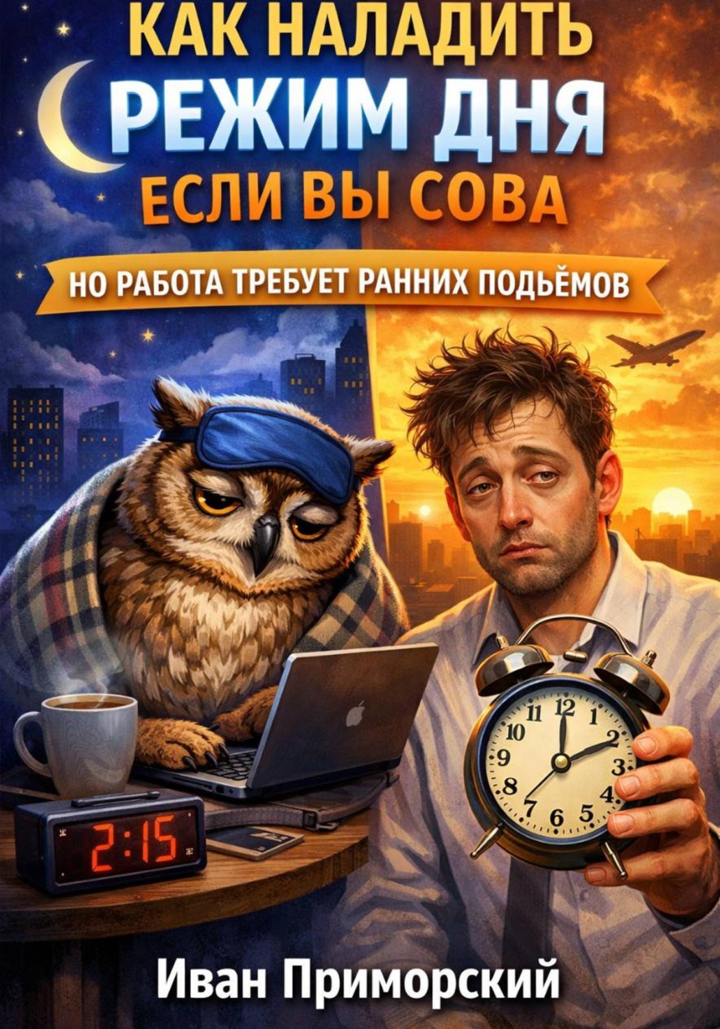 Обложка книги «Как наладить режим дня если вы сова, но работа требует ранних подъемов»