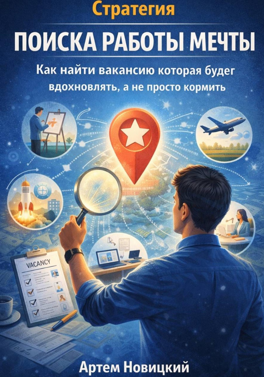 Обложка книги «Стратегия поиска работы мечты. Как найти вакансию которая будет вдохновлять, а не просто кормить»