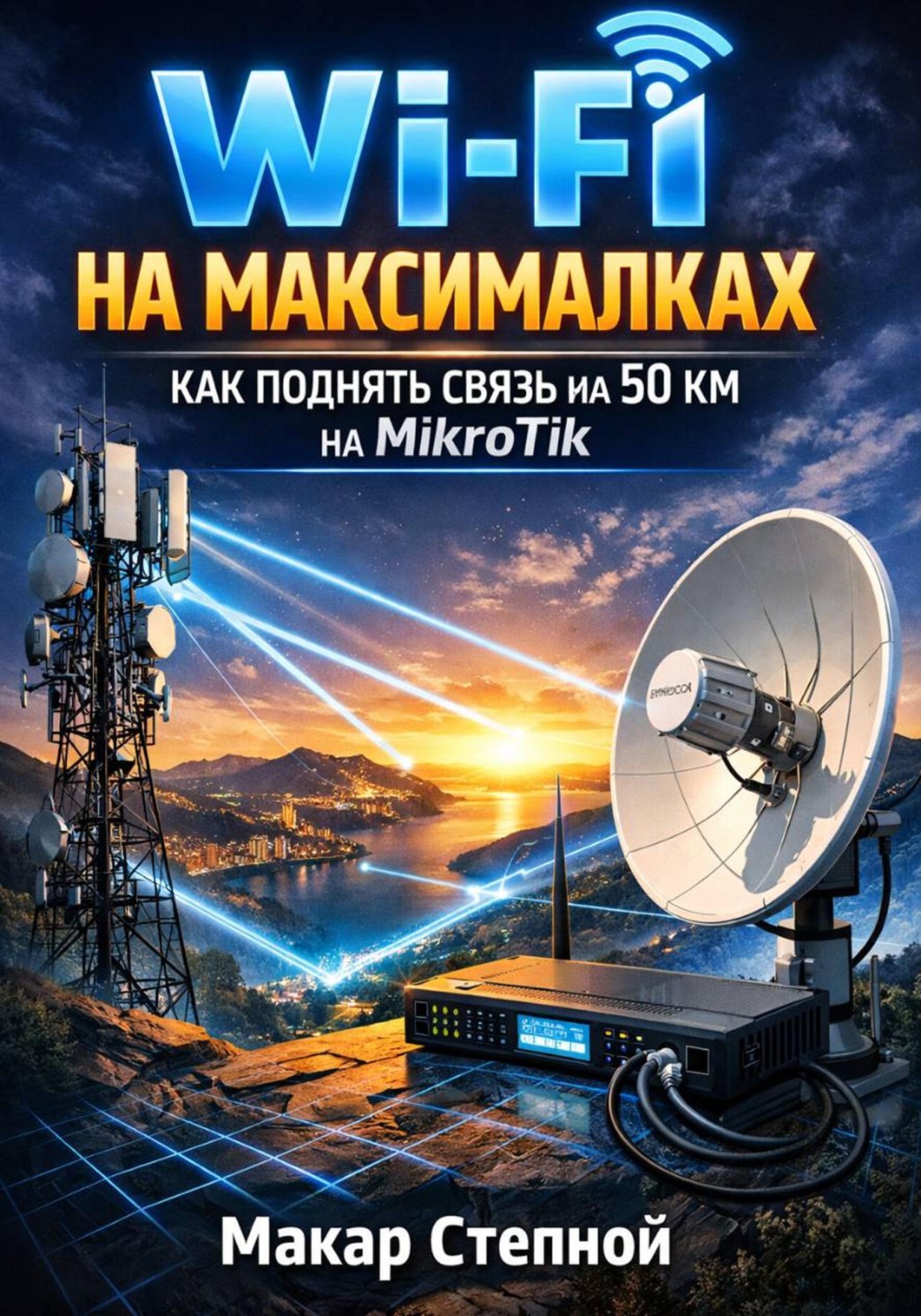 Обложка книги «wi-fi на максималках как поднять связь на 50 км. На микротик»