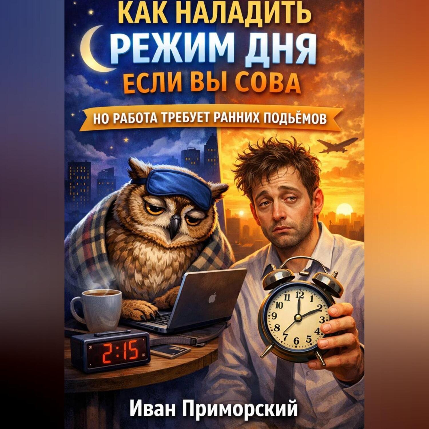Обложка книги «Как наладить режим дня если вы сова, но работа требует ранних подъемов»