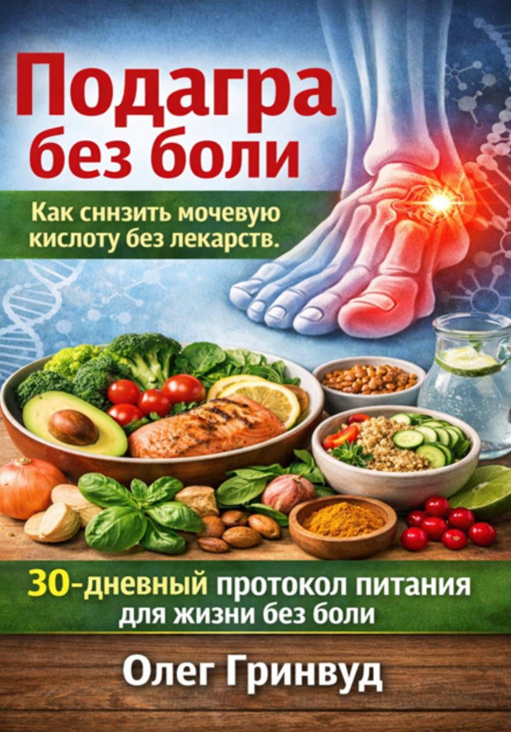 Обложка книги «Подагра без боли: Как снизить мочевую кислоту без лекарств»
