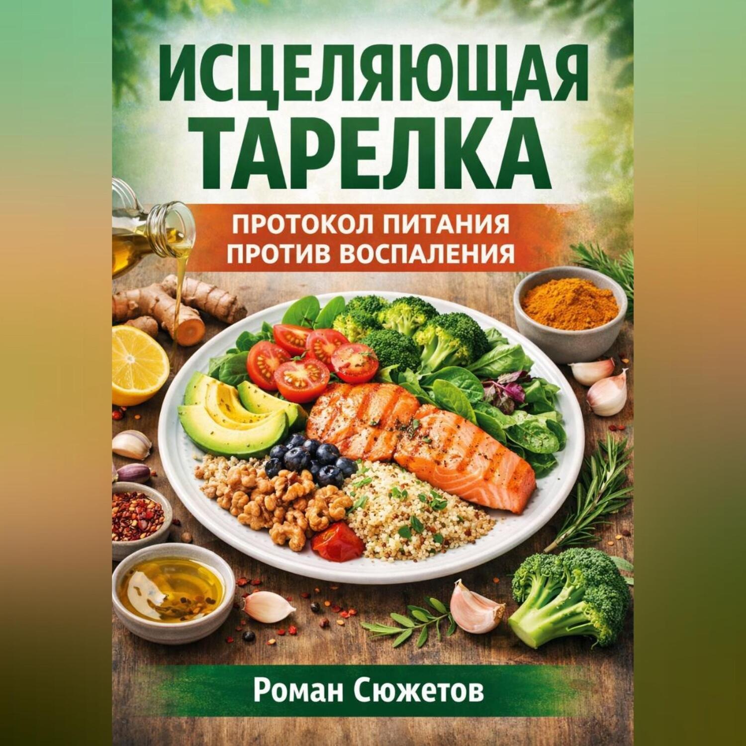 Обложка книги «Исцеляющая тарелка. Протокол питания против воспаления»