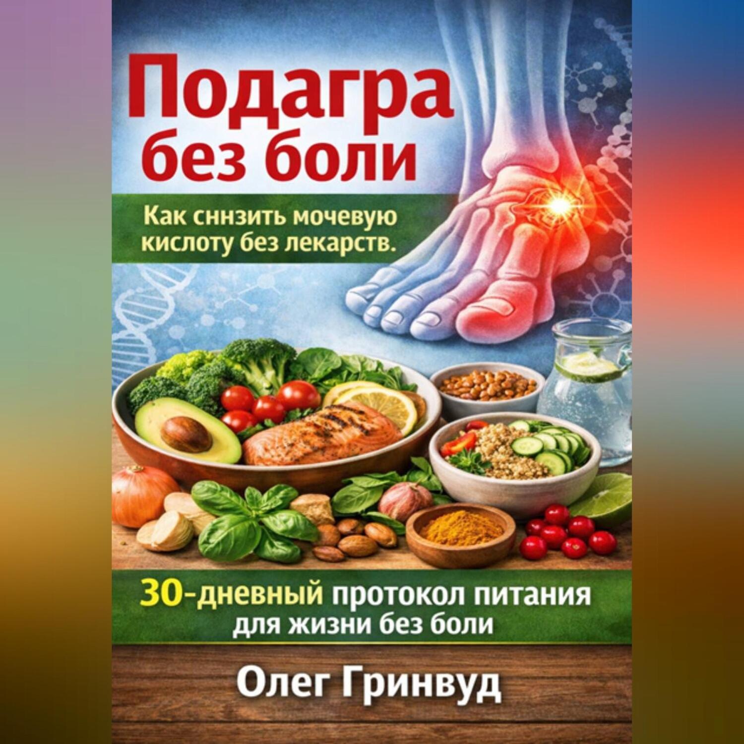 Обложка книги «Подагра без боли: Как снизить мочевую кислоту без лекарств»