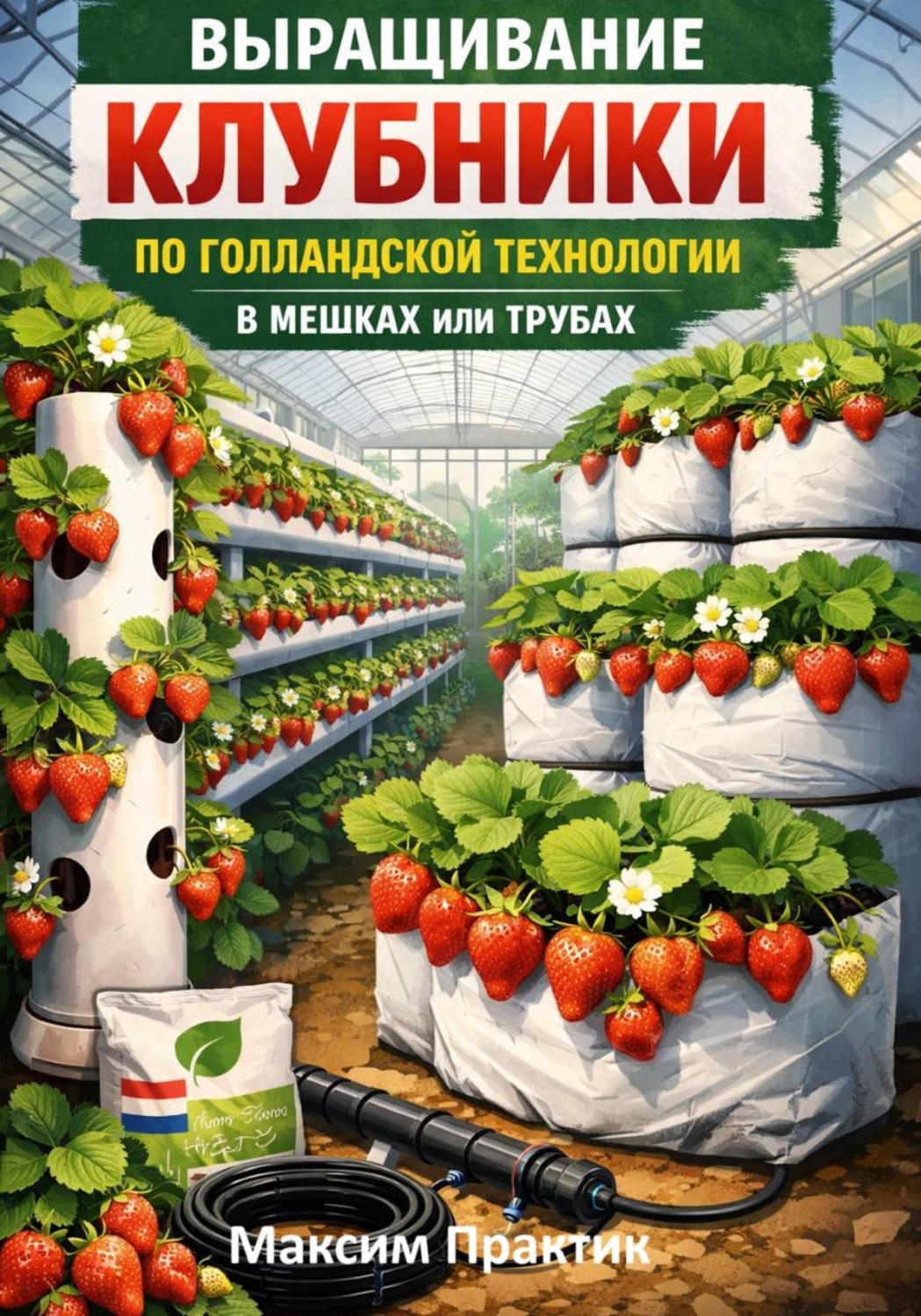 Обложка книги «Выращивание клубники по голландской технологии в мешках или трубах»