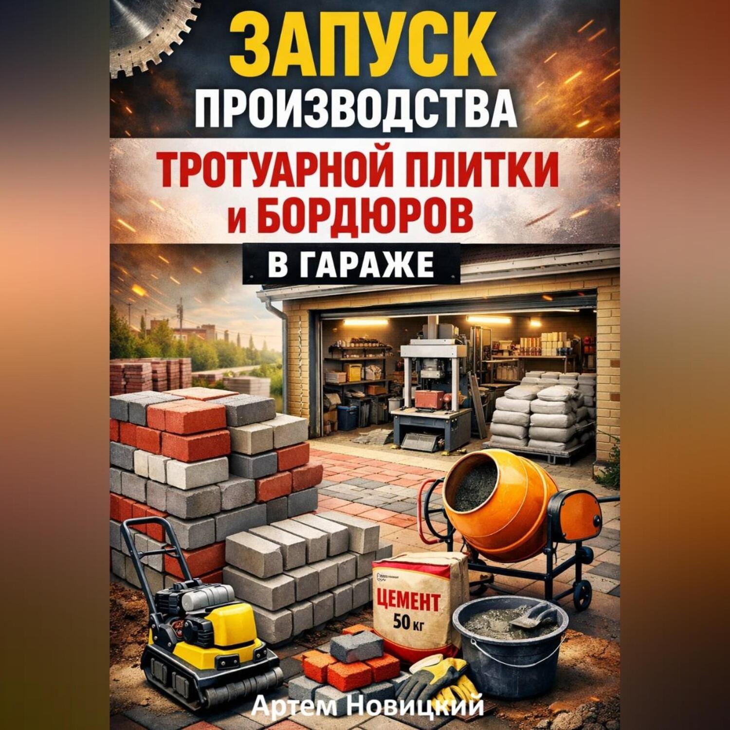 Обложка книги «Запуск производства тротуарной плитки и бордюров в гараже»