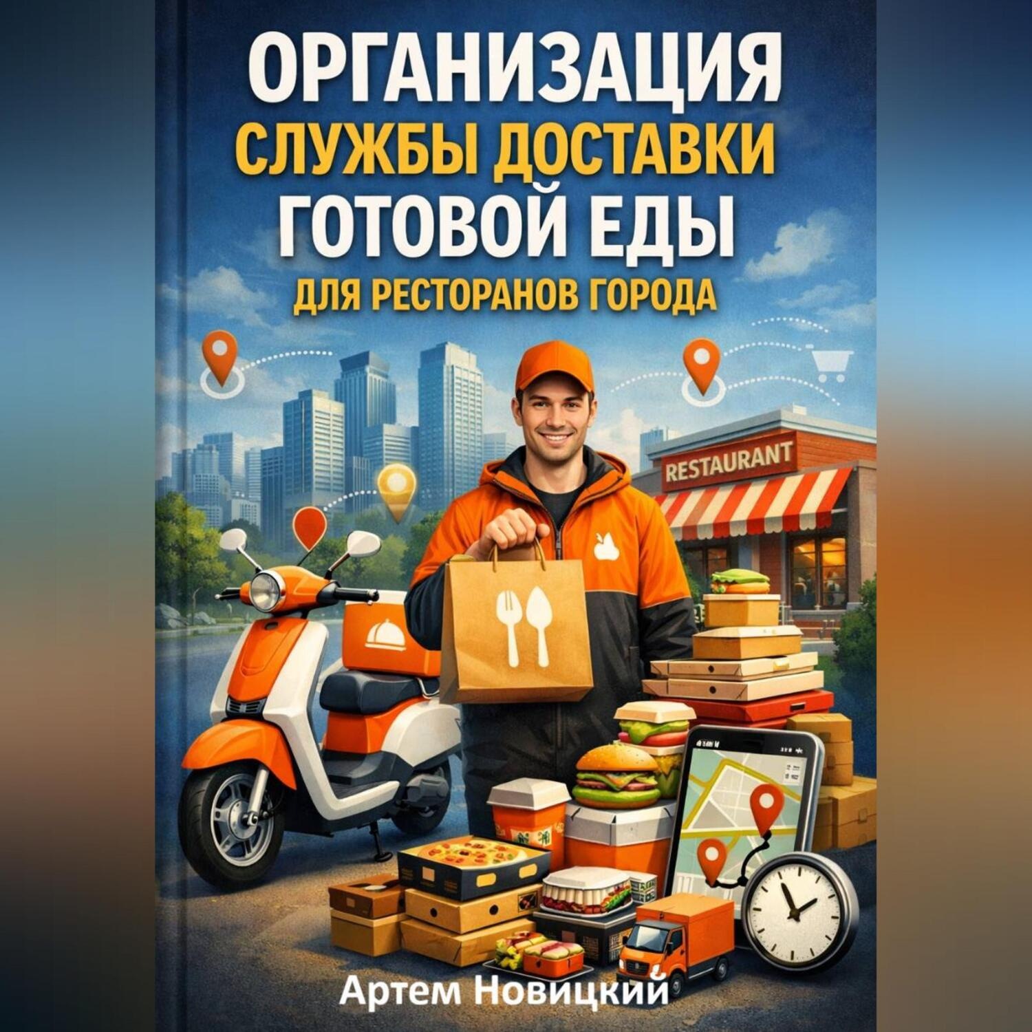 Обложка книги «Организация службы доставки готовой еды для ресторанов города»