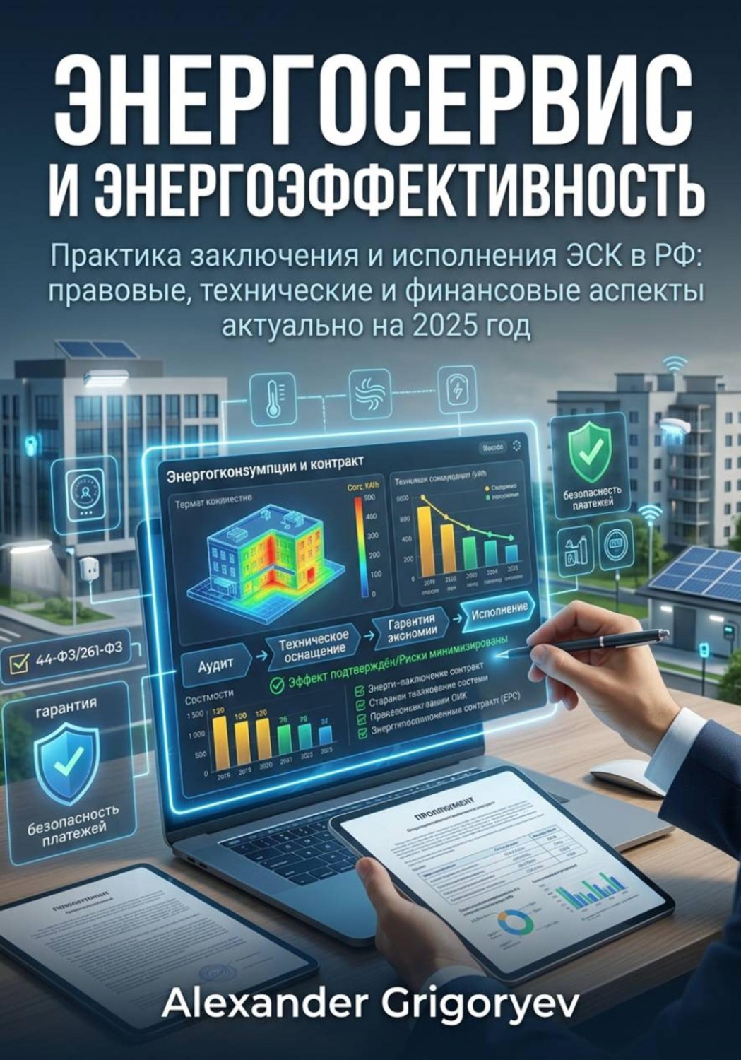 Обложка книги «Энергосервис и энергоэффективность: практика заключения и исполнения энергосервисных контрактов в Российской Федерации»