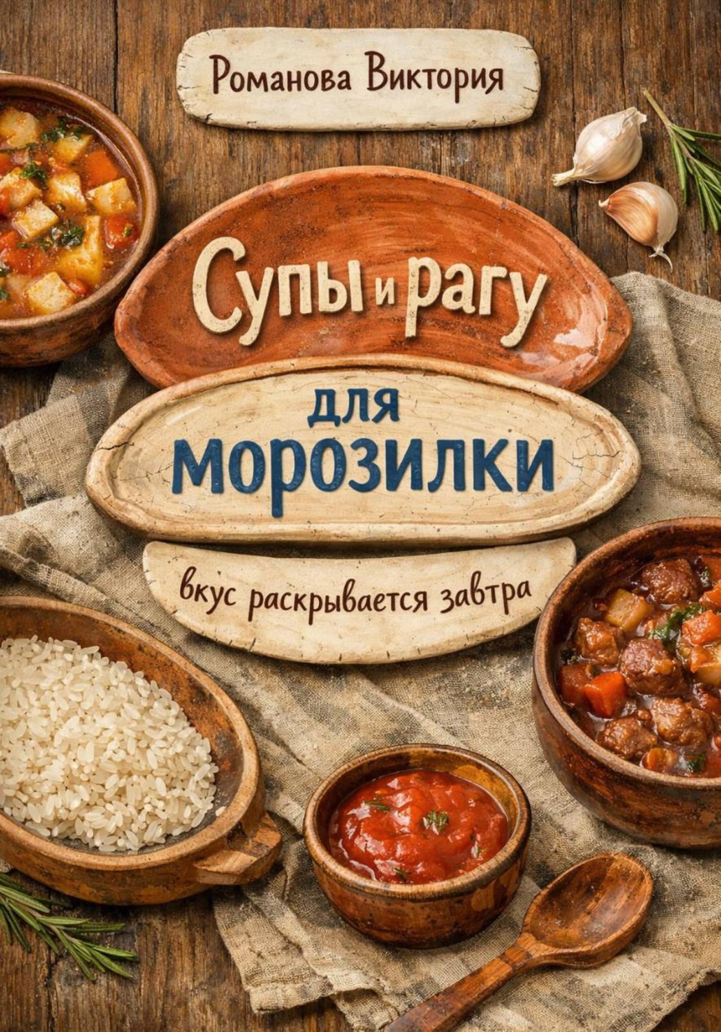 Обложка книги «Супы и рагу для морозилки: вкус раскрывается завтра»