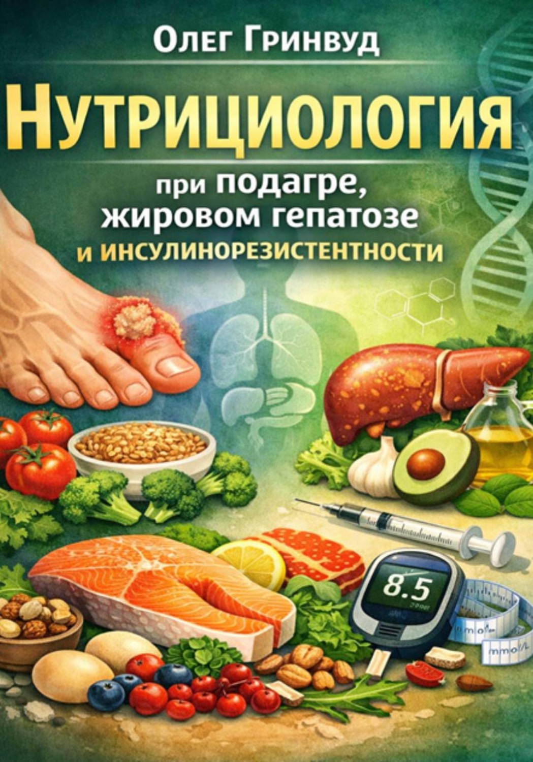 Обложка книги «Нутрициология при подагре, жировом гепатозе и инсулинорезистентности»