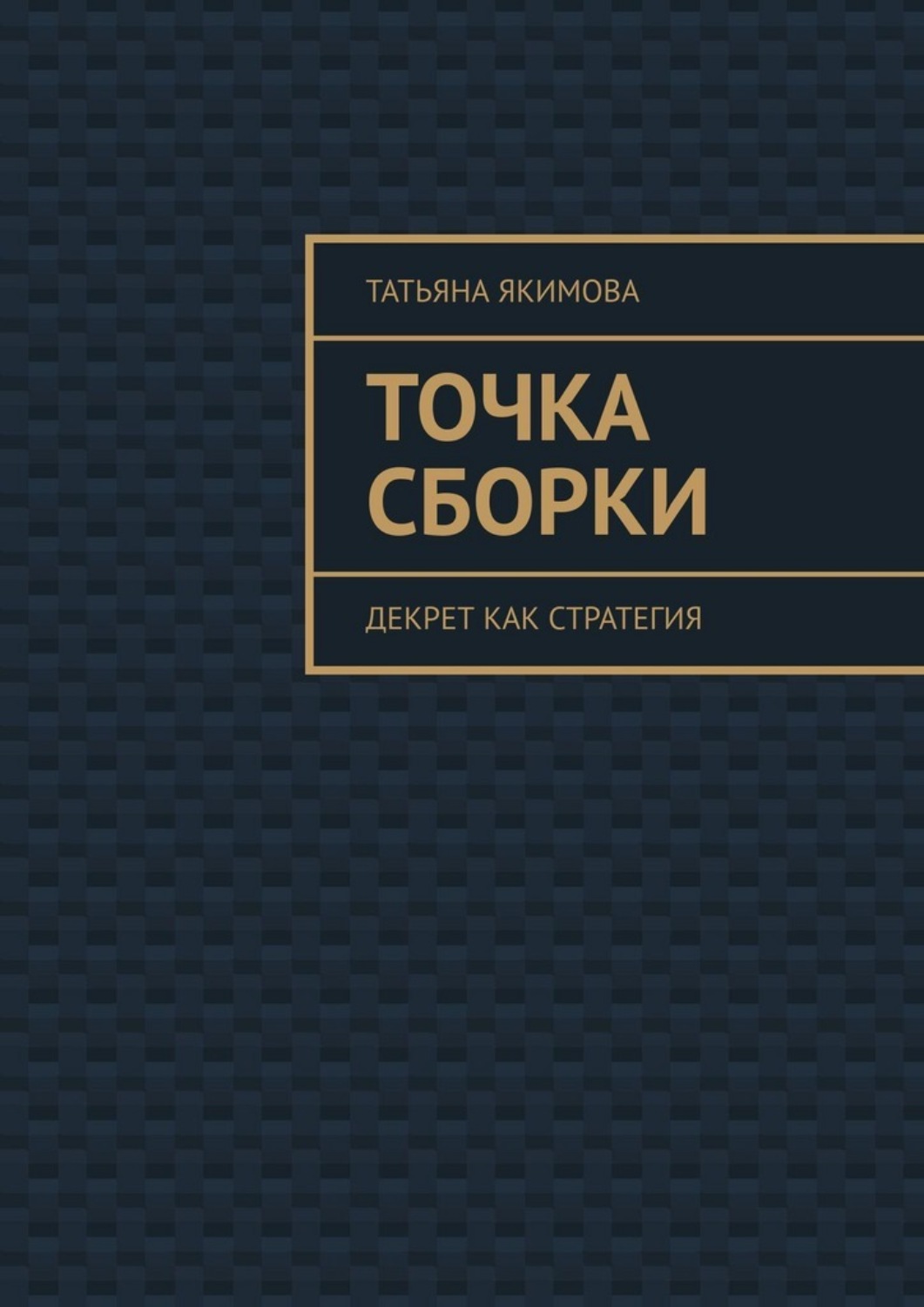 Обложка книги «Точка сборки. Декрет как стратегия»